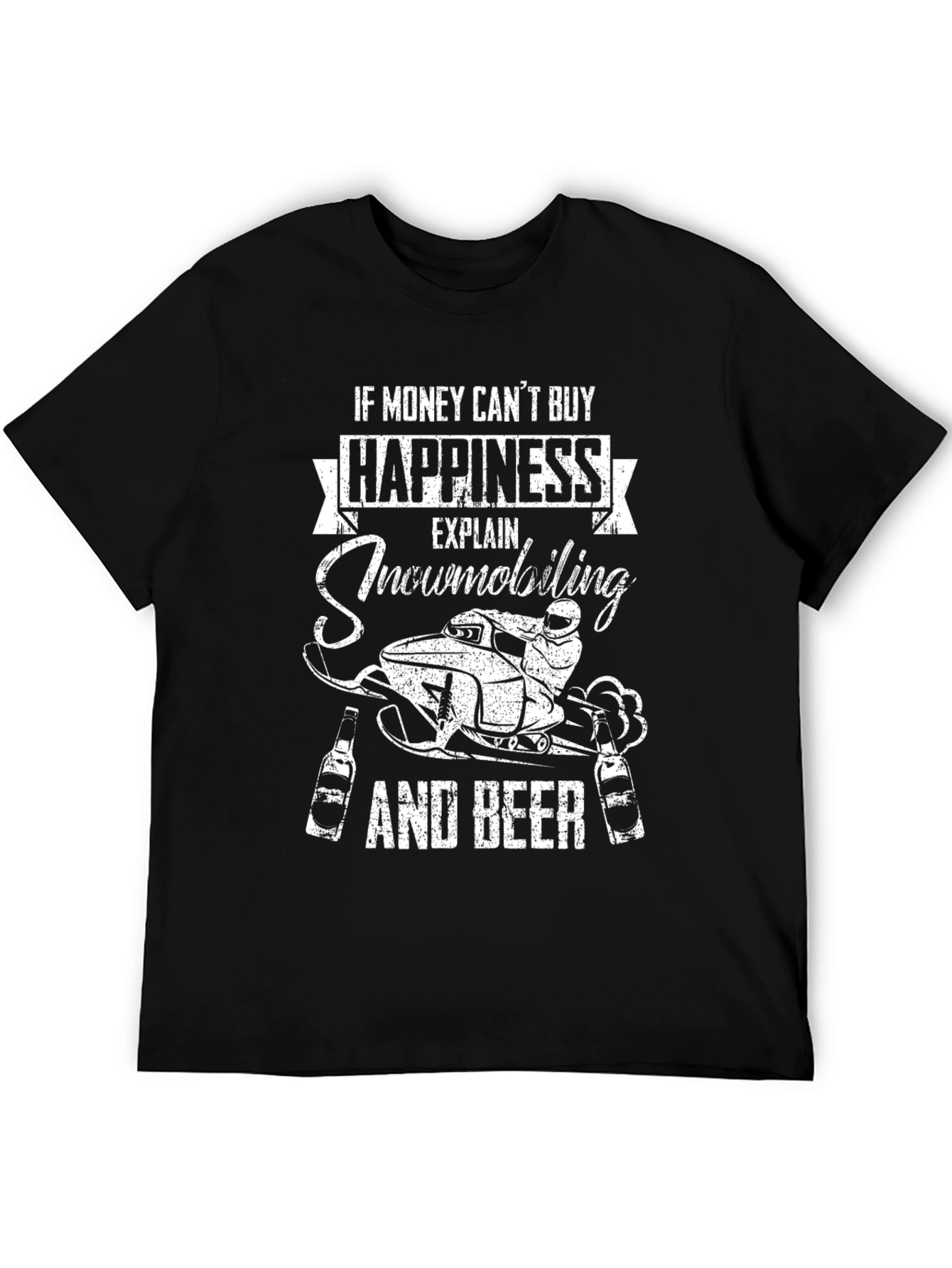 Snowmobiling & Beer Graphic T-Shirt