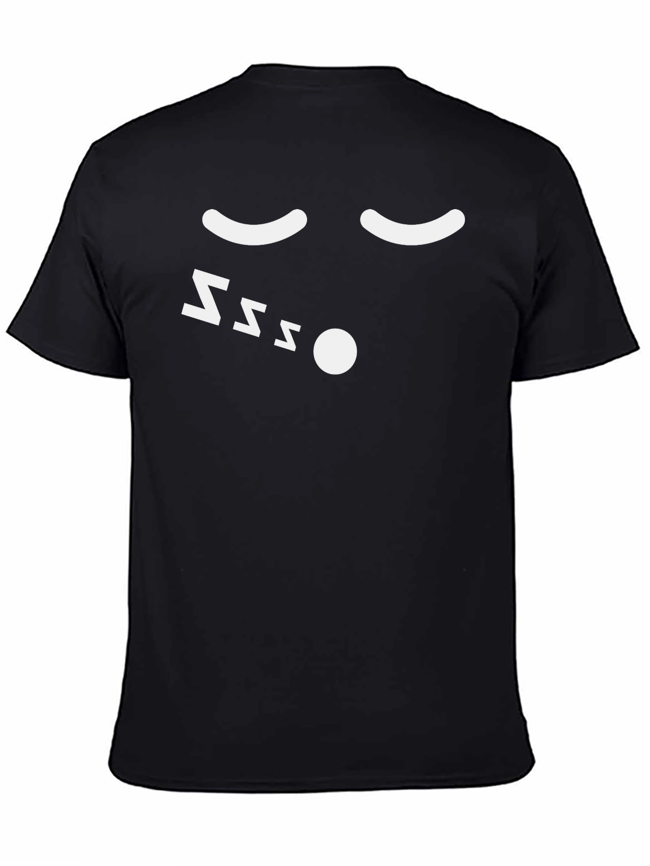 Mens Black Sleepy Face Graphic T-Shirt