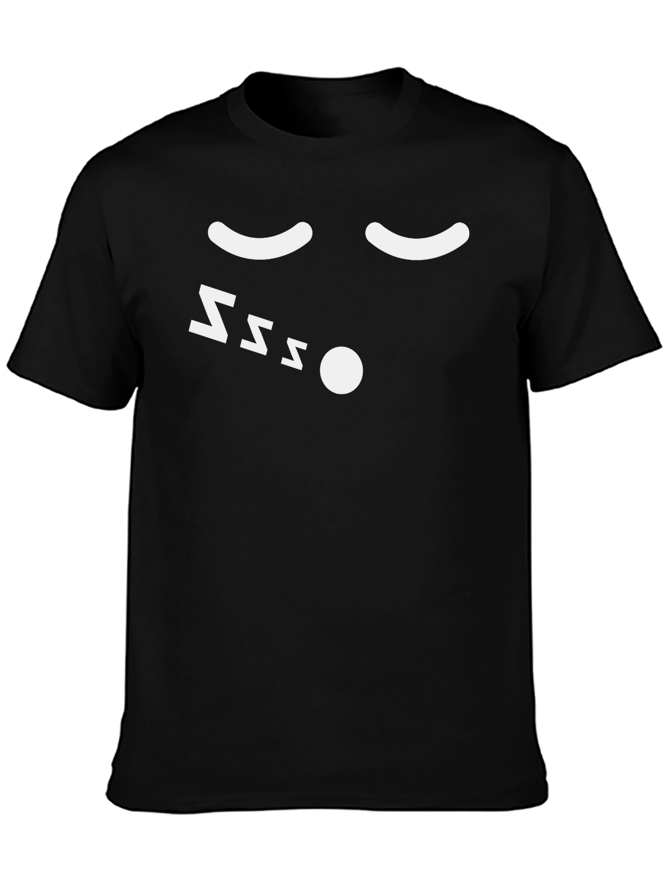 Mens Black Sleepy Face Graphic T-Shirt