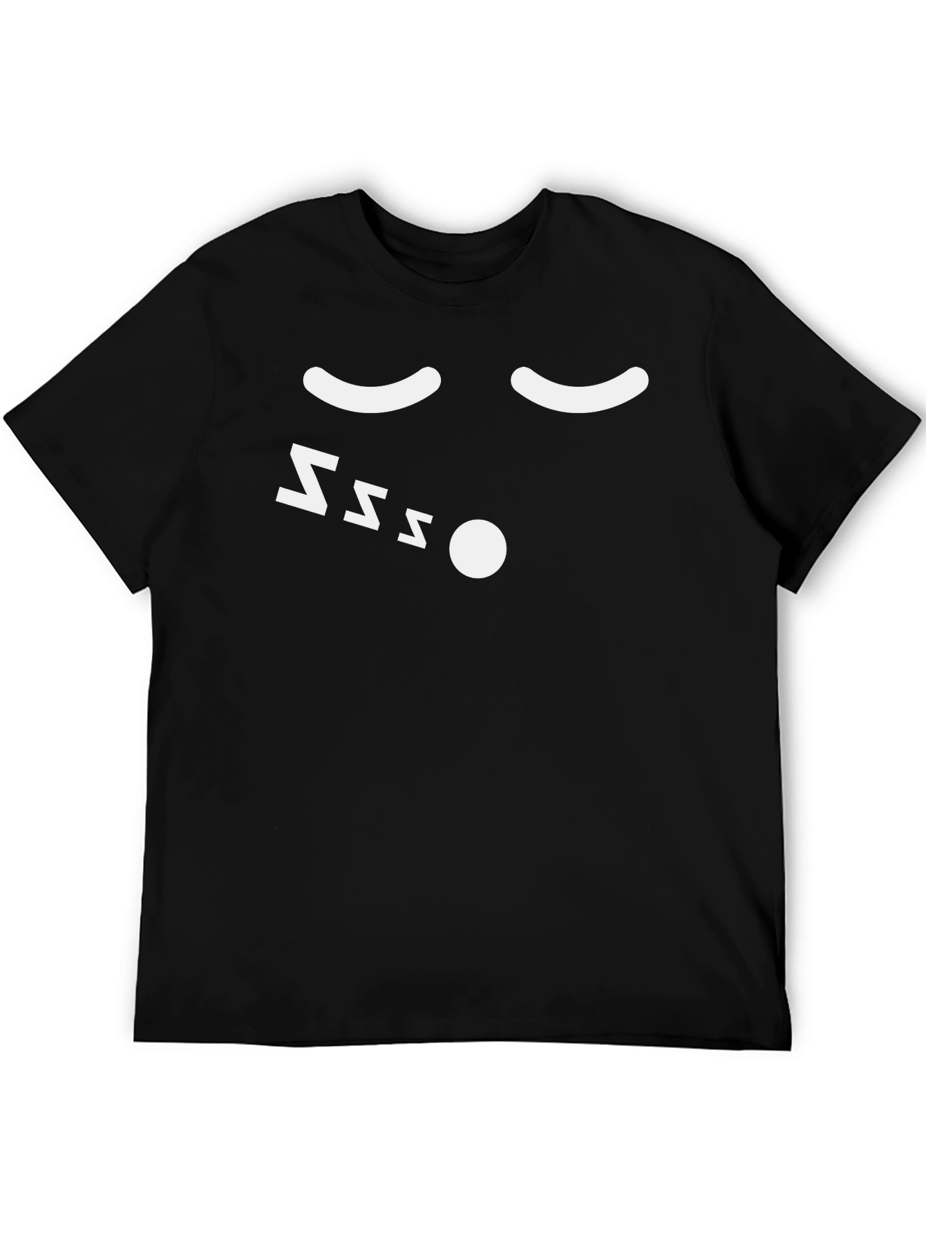 Mens Black Sleepy Face Graphic T-Shirt