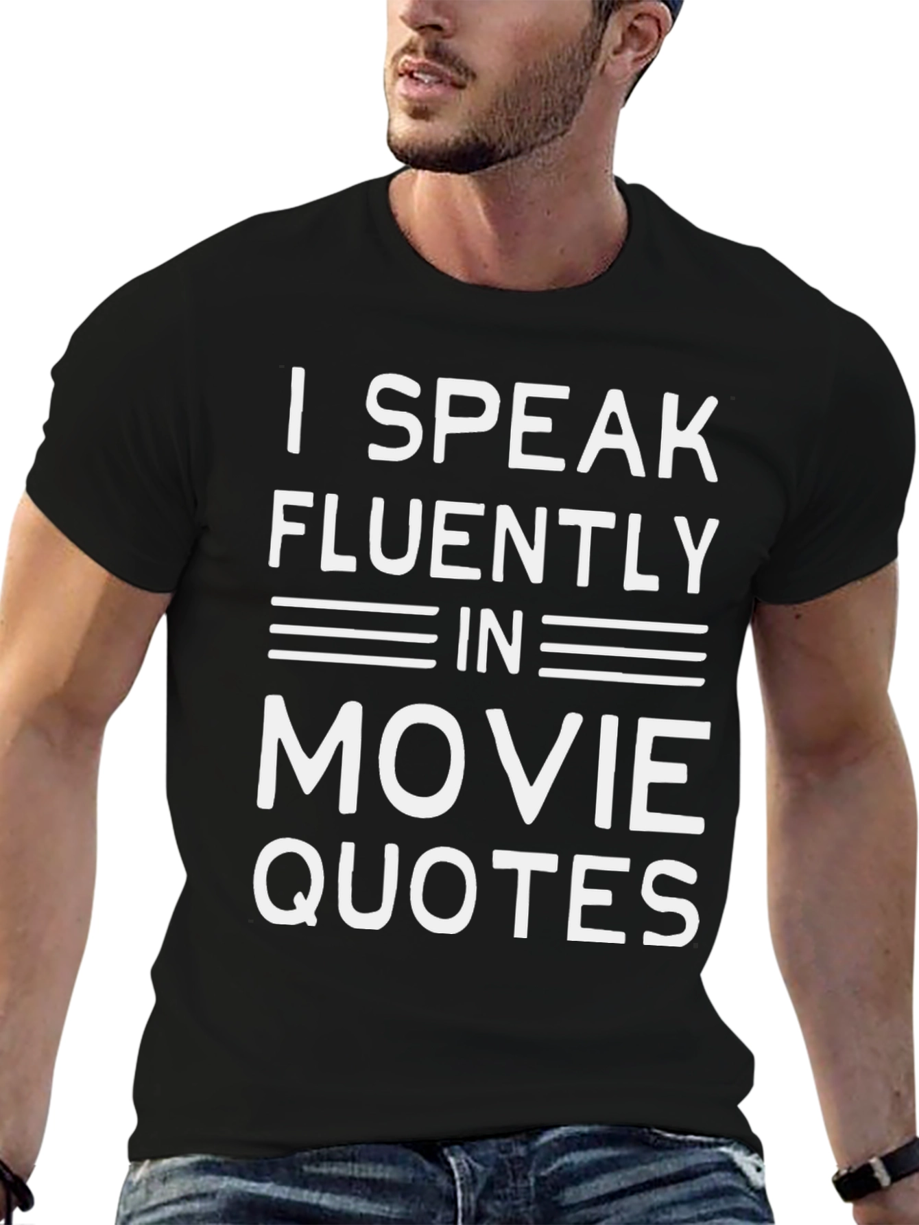 I Speak Movie Quotes T-Shirt - Black Cotton