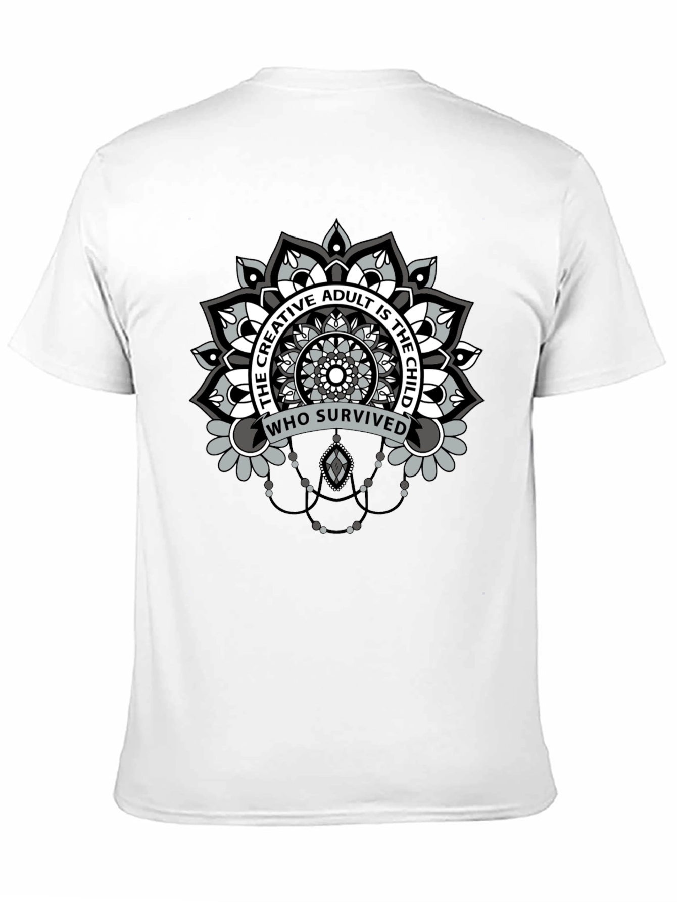 Creative Adult Mandala T-Shirt - Unisex Black Tee