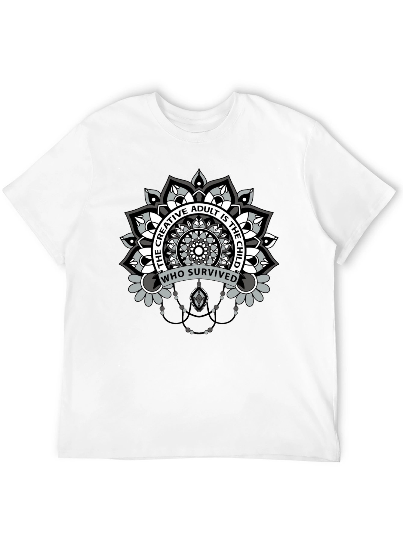 Creative Adult Mandala T-Shirt - Unisex Black Tee
