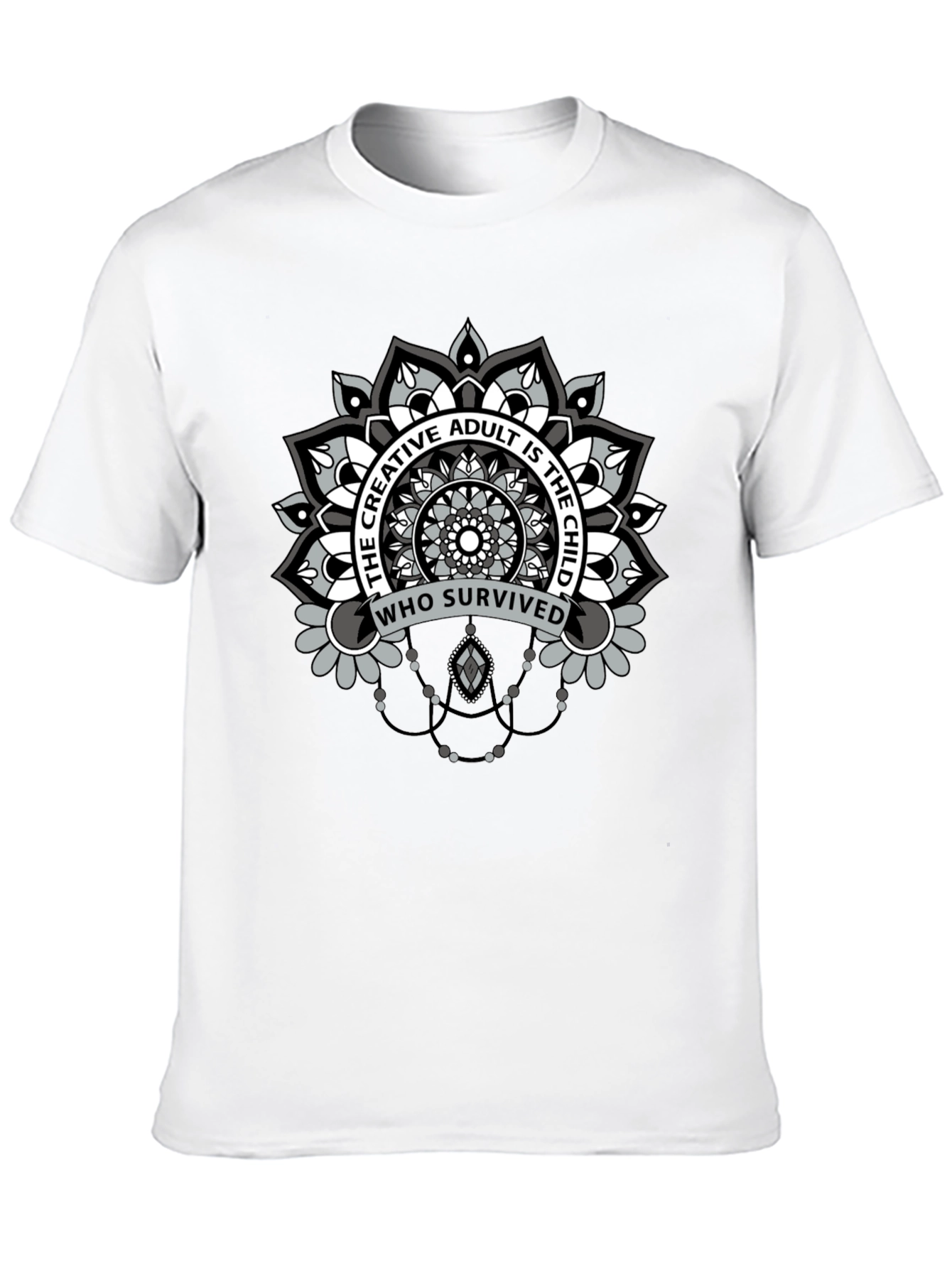 Creative Adult Mandala T-Shirt - Unisex Black Tee
