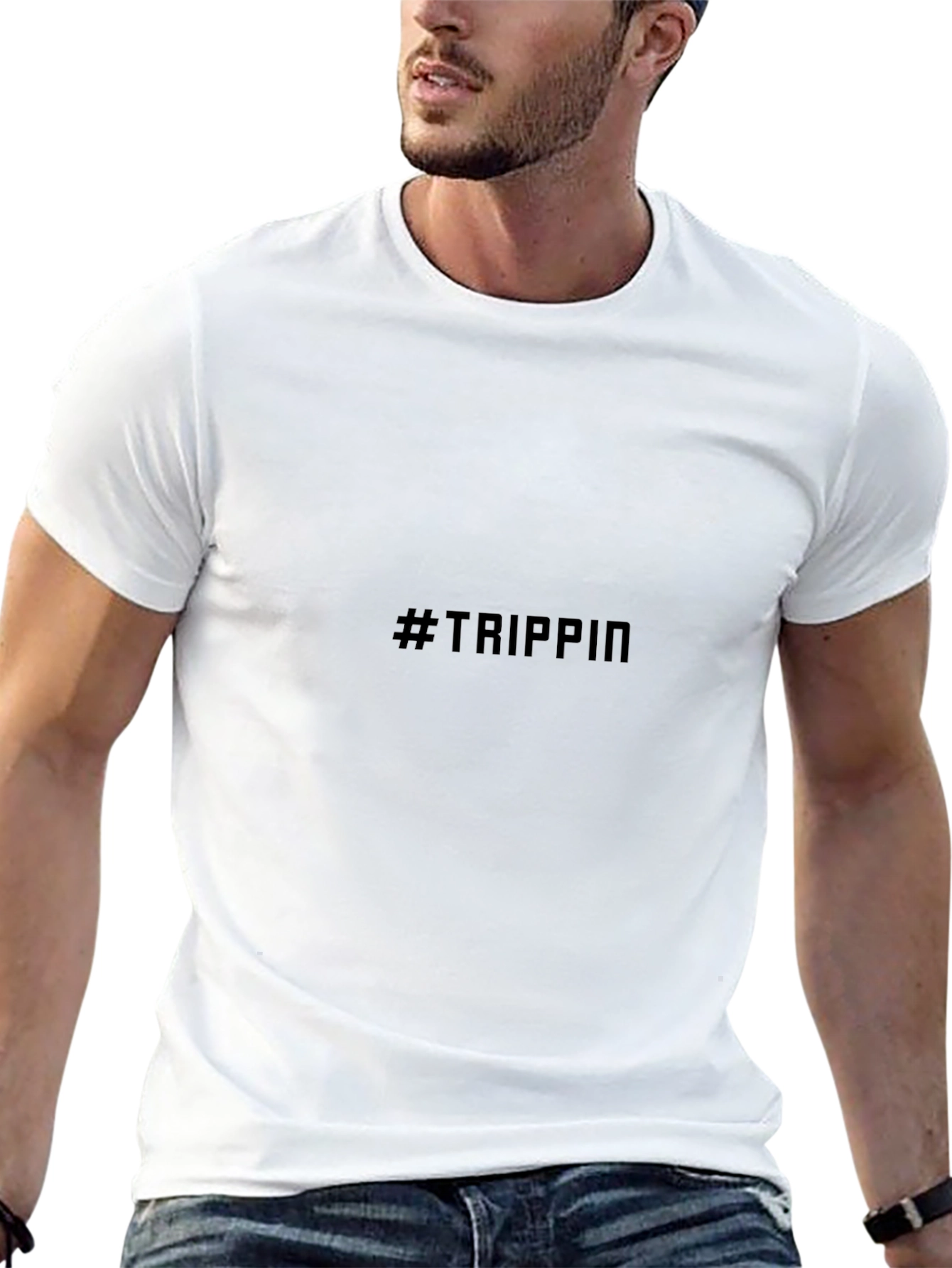 #Trippin Black Graphic Tee - Comfortable & Stylish