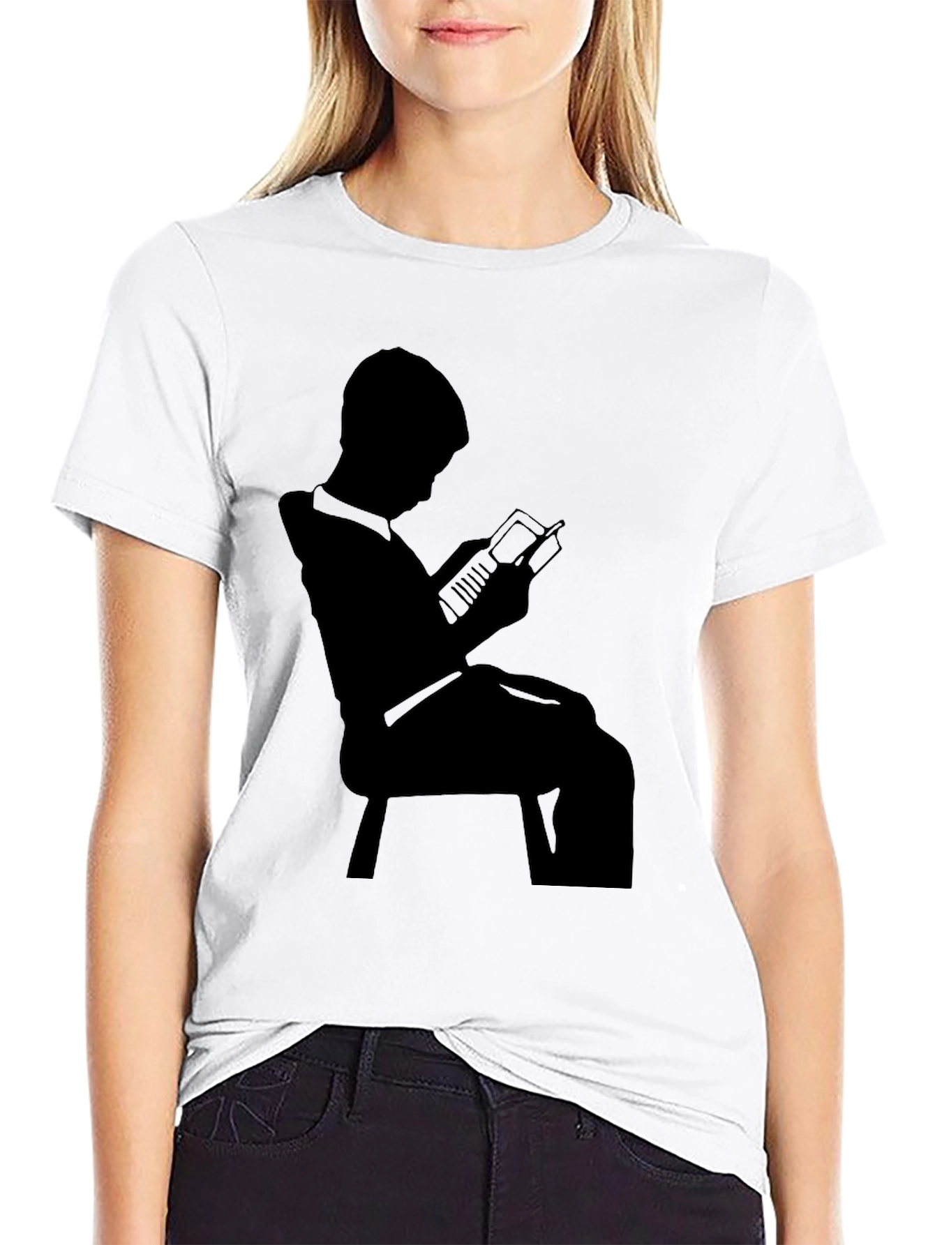 Silhouette Reader Black Graphic Tee