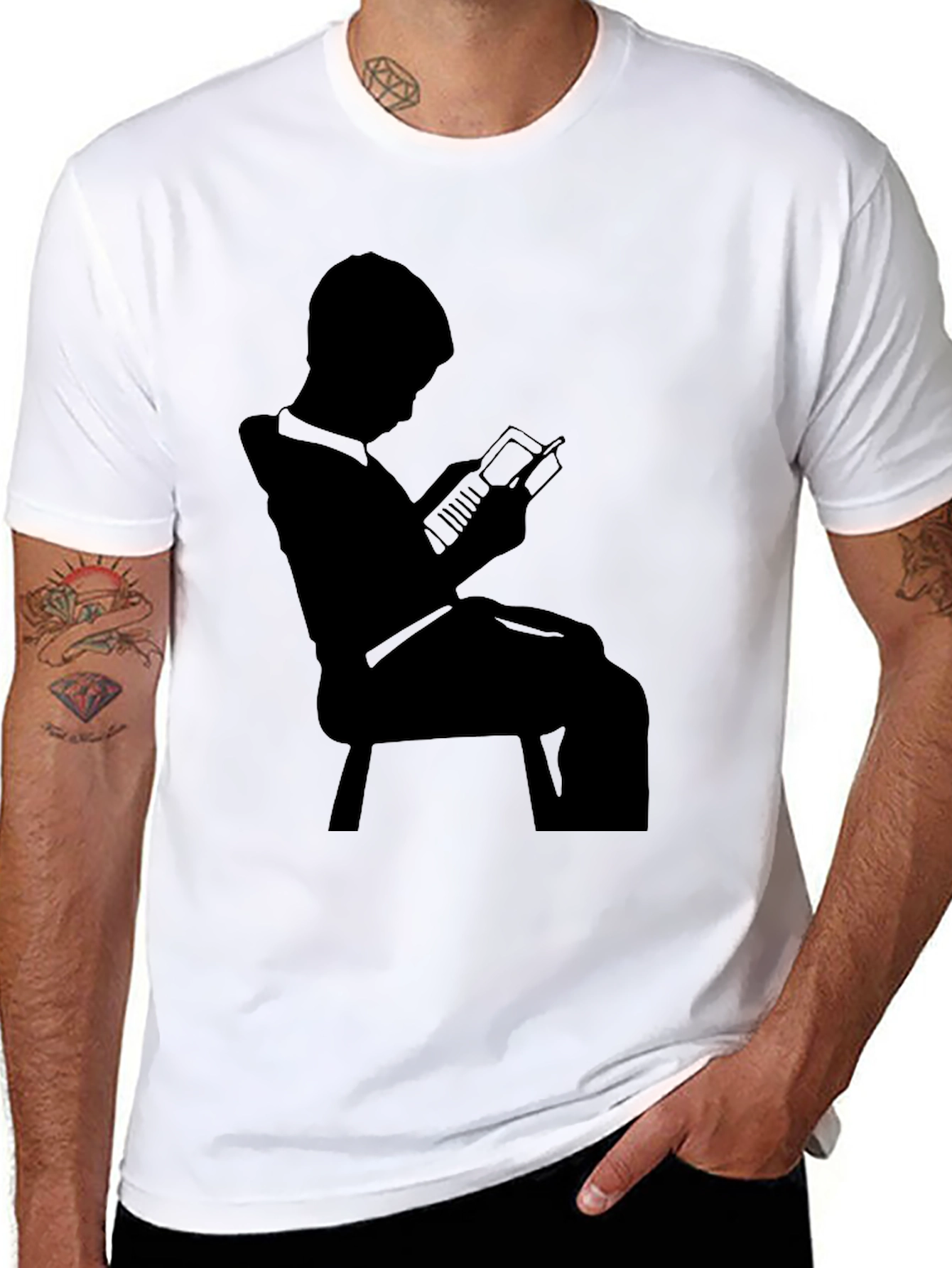 Silhouette Reader Black Graphic Tee