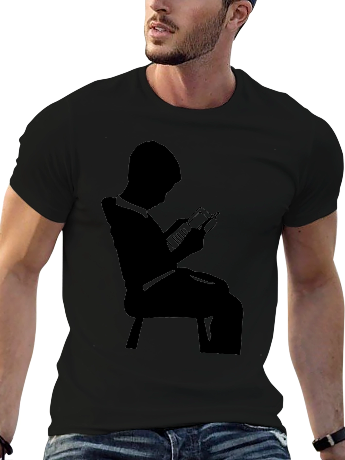 Silhouette Reader Black Graphic Tee