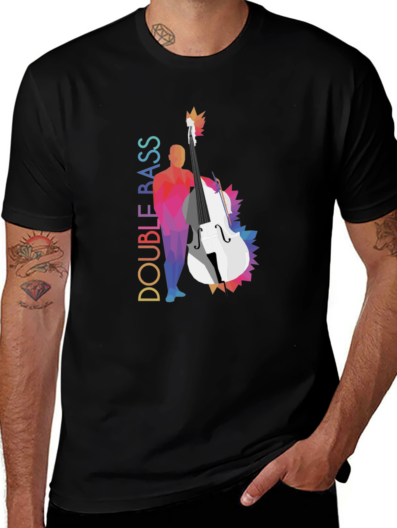 Double Bass Graphic Tee - Music Lover T-Shirt