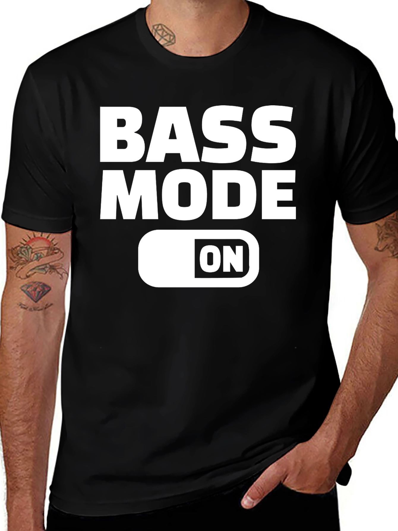 Bass Mode ON Black T-Shirt