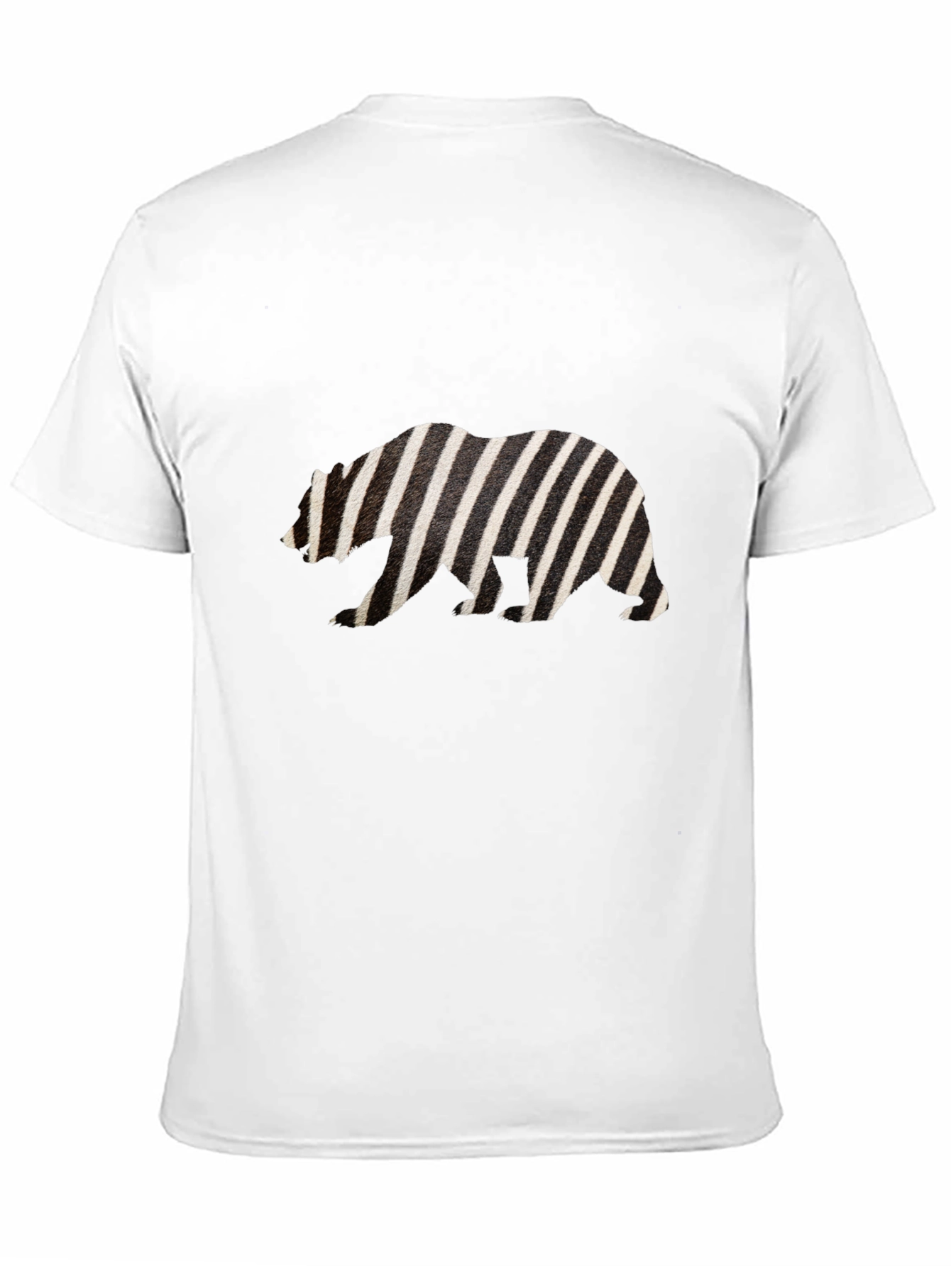 Zebra Striped Bear Graphic Tee - Mens Black T-Shirt