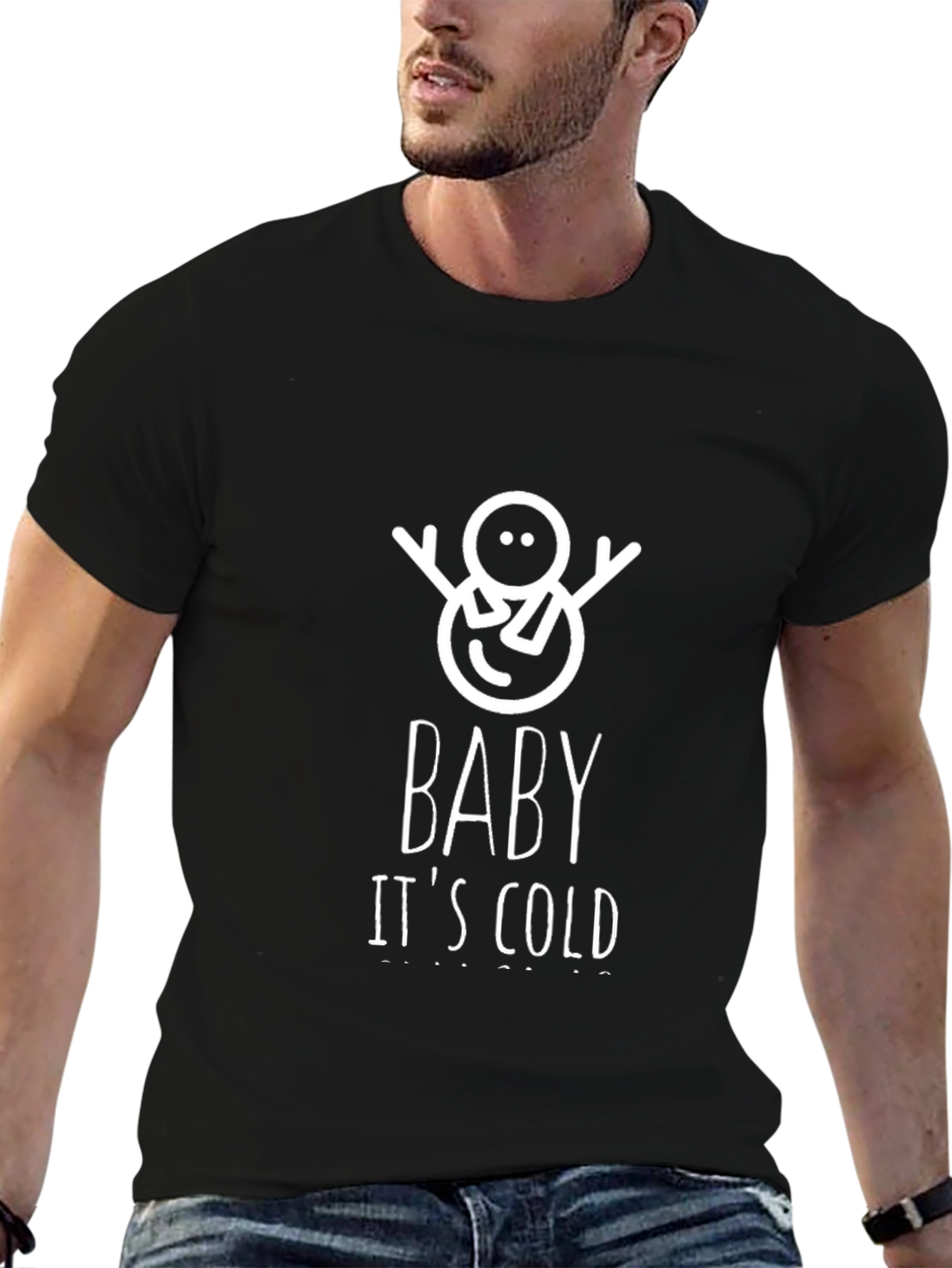 Baby Its Cold Outside Black Graphic Tee