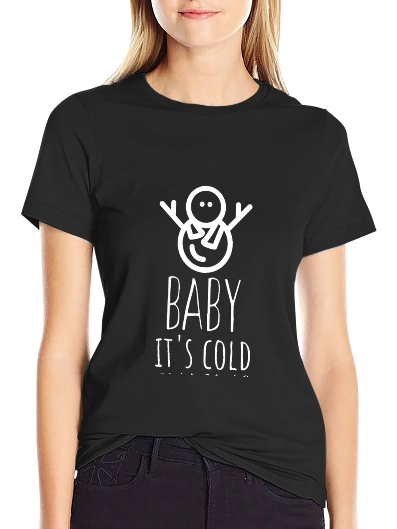 Baby Its Cold Outside Black Graphic Tee