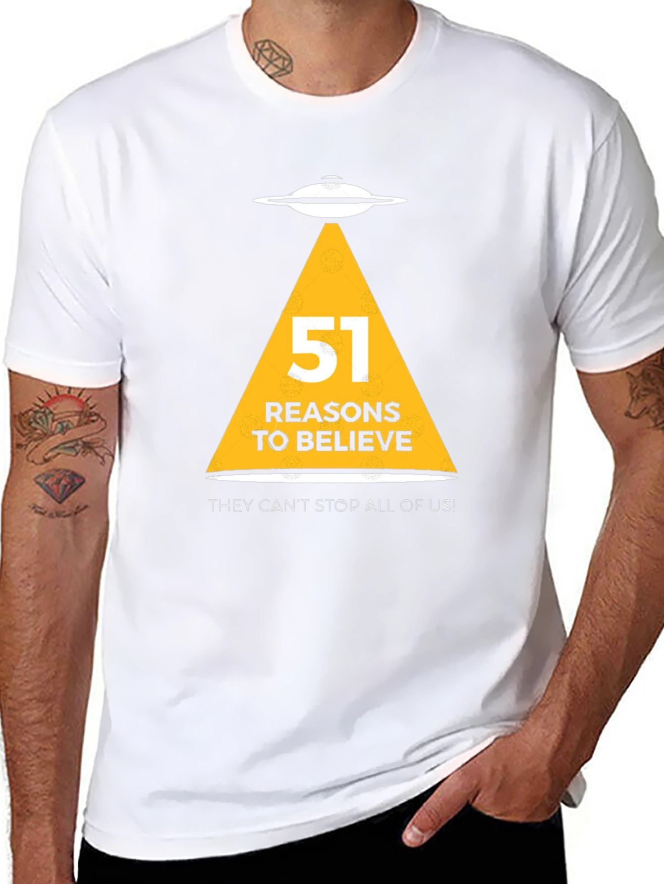 Area 51 UFO Reasons to Believe Graphic T-Shirt