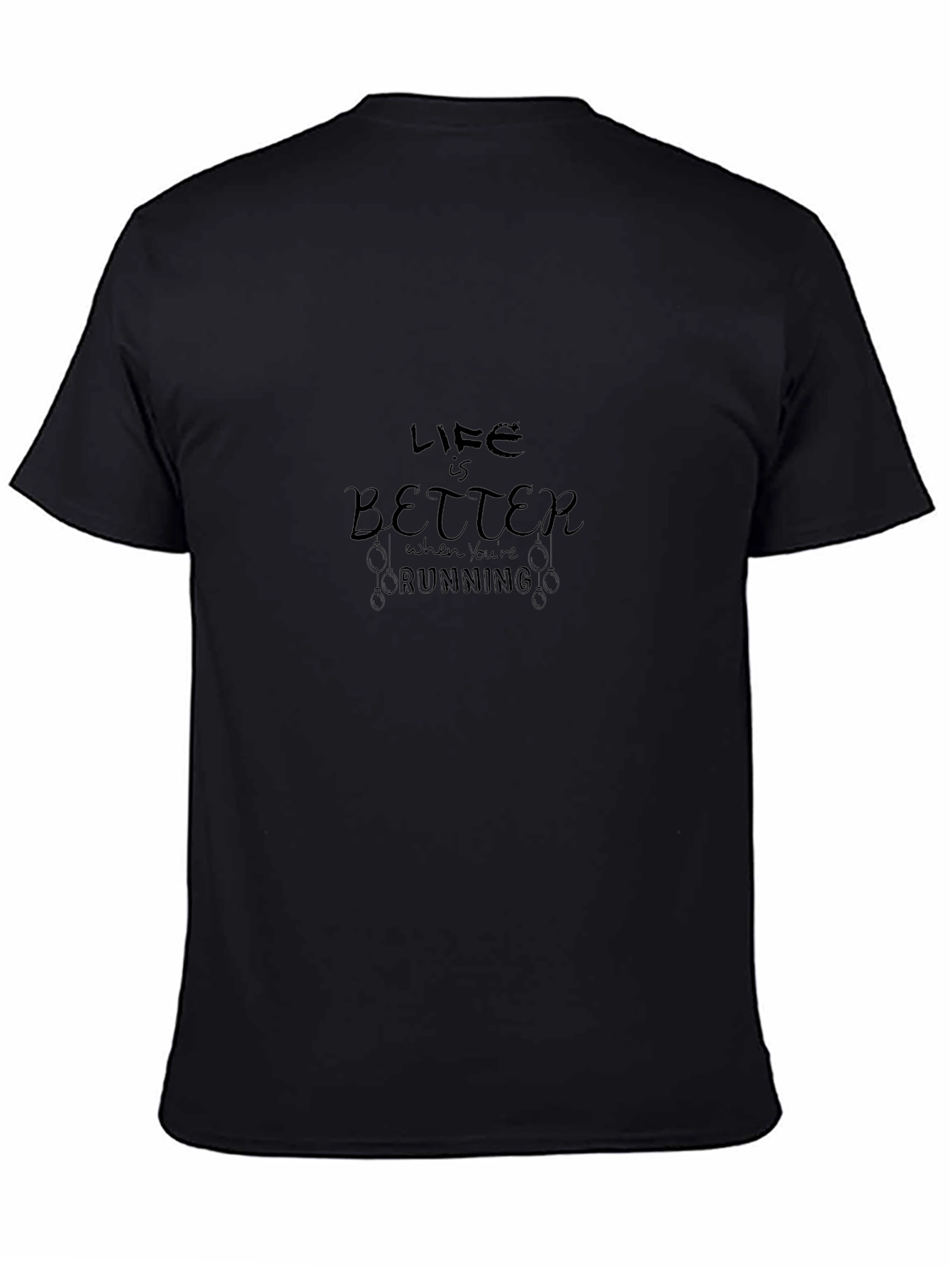 Life is Better Running Black Graphic T-Shirt