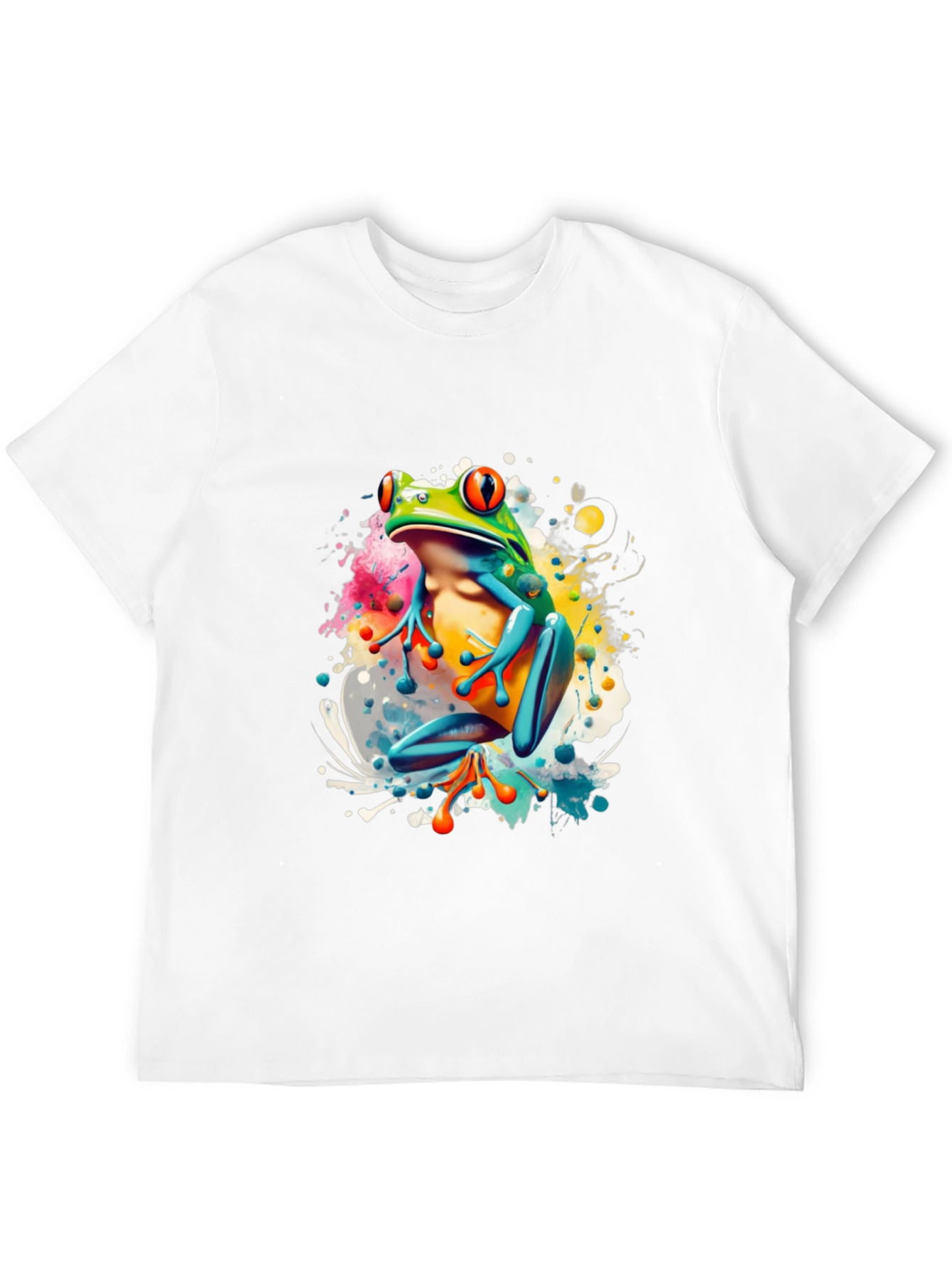Vibrant Frog Graphic Tee - Mens Black T-Shirt