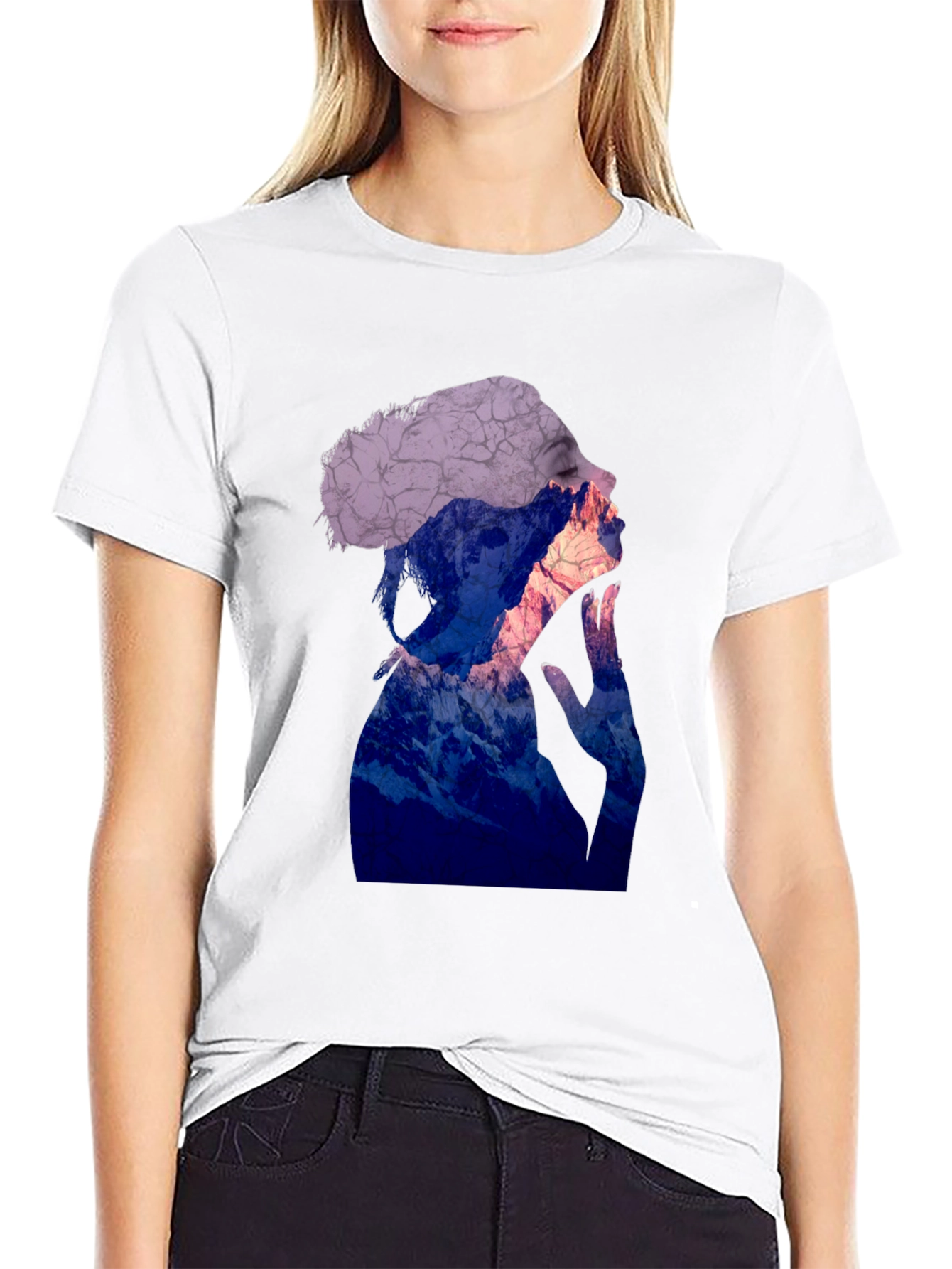 Abstract Silhouette Graphic Tee - Trendy Mens T-Shirt