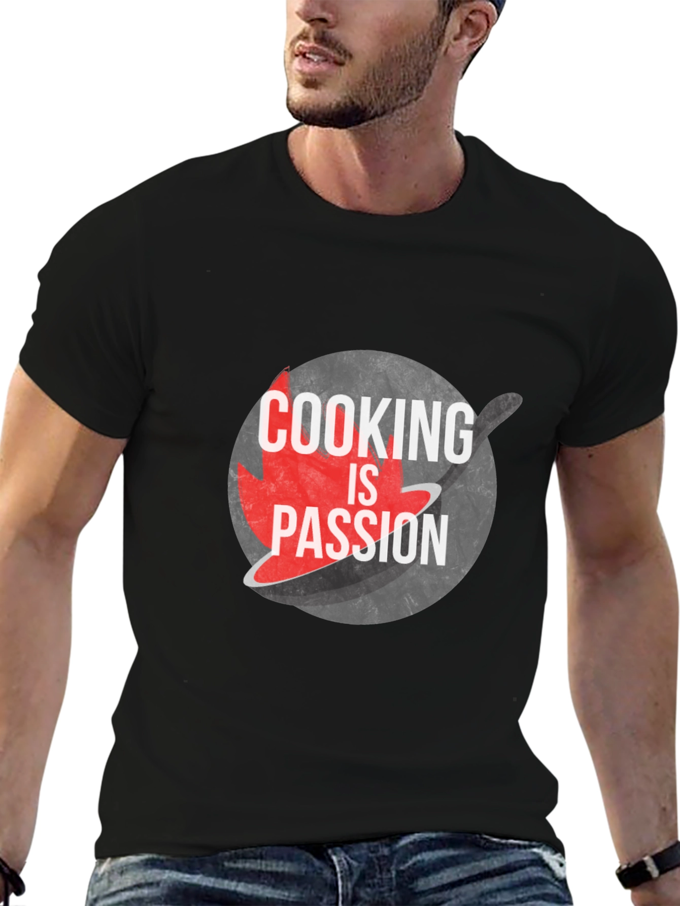 Cooking is Passion Graphic Tee - Black