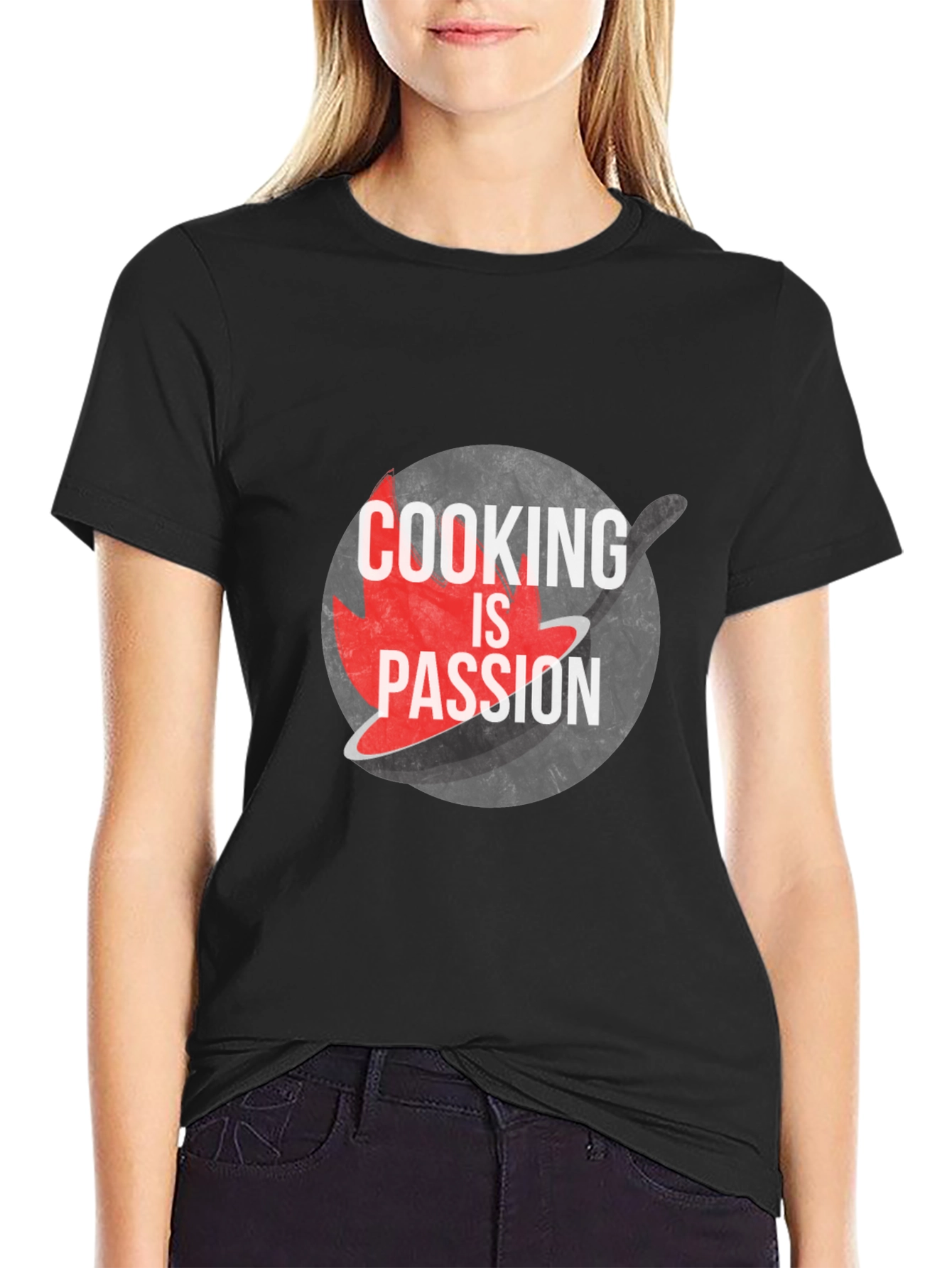 Cooking is Passion Graphic Tee - Black