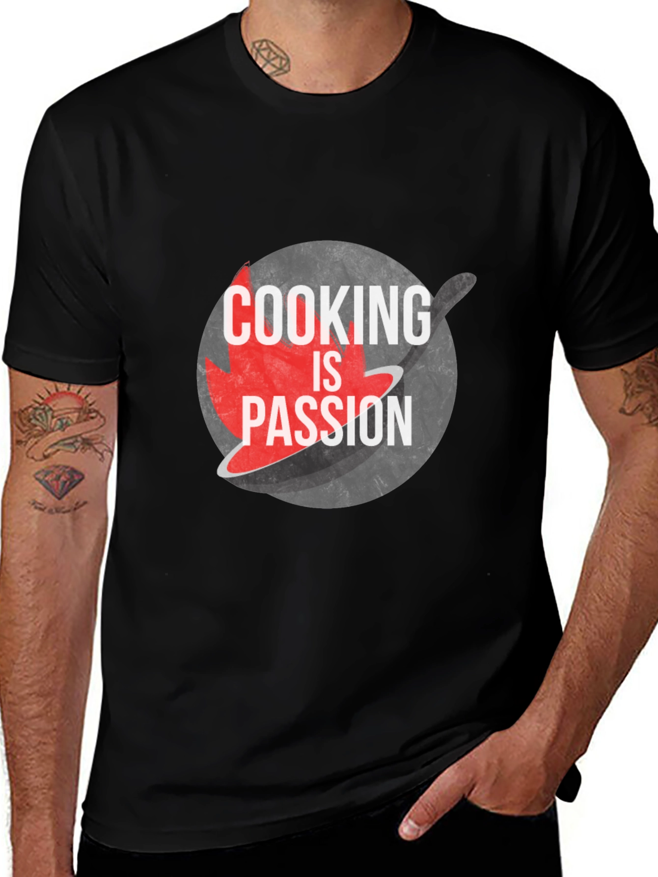 Cooking is Passion Graphic Tee - Black