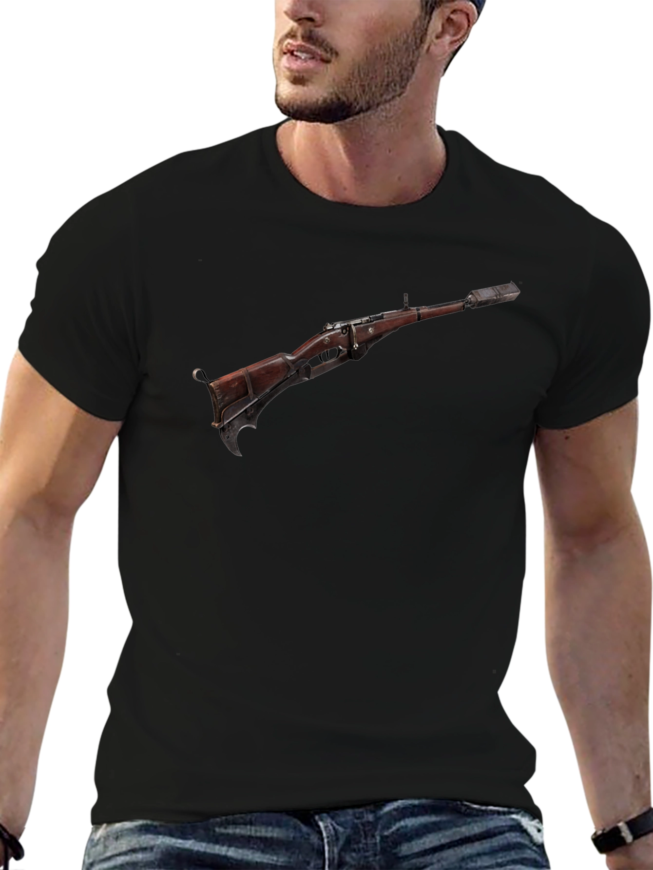 Rifle Graphic Tee - Edgy Weapon Design