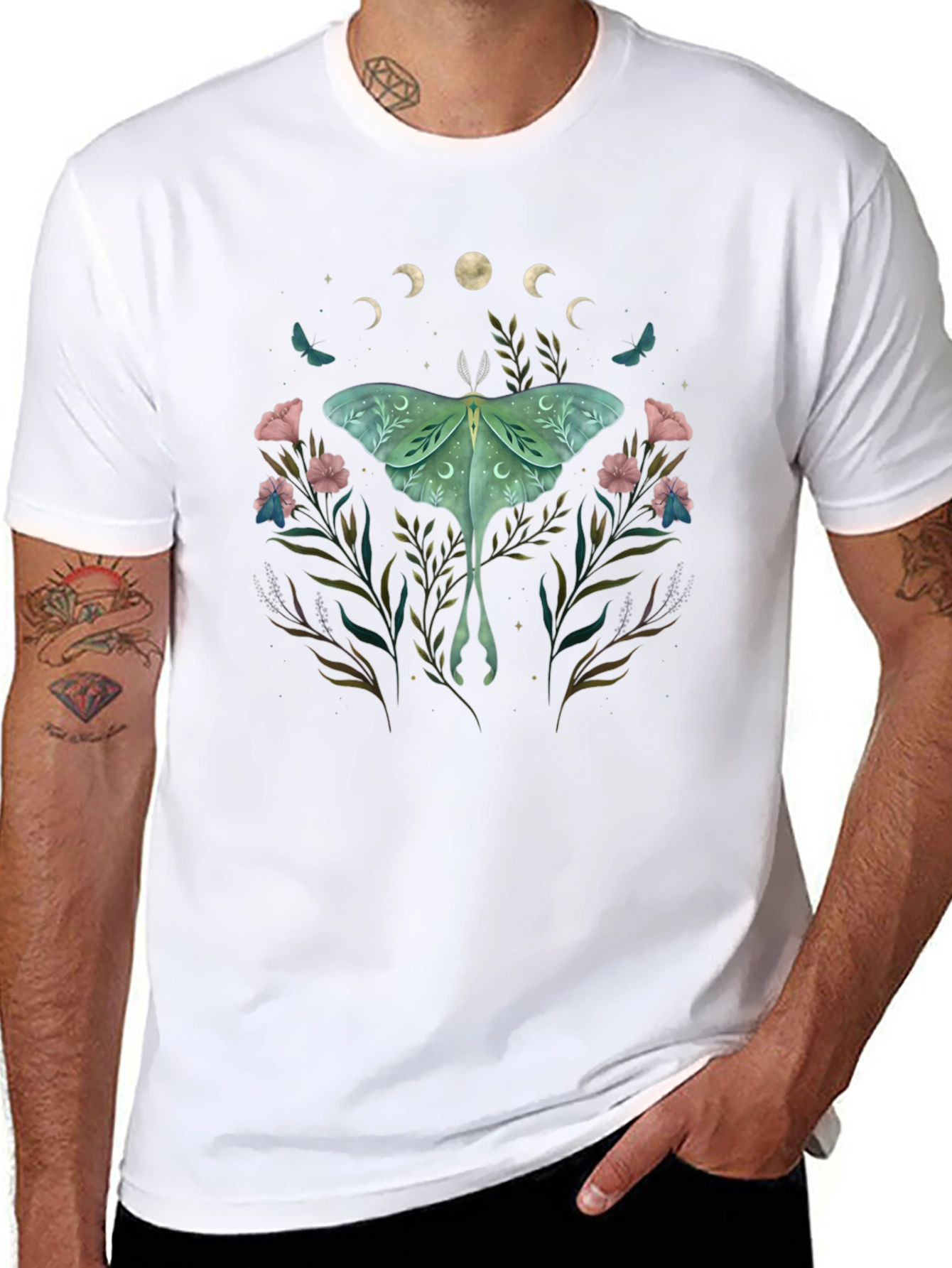 Luna Moth Floral T-Shirt
