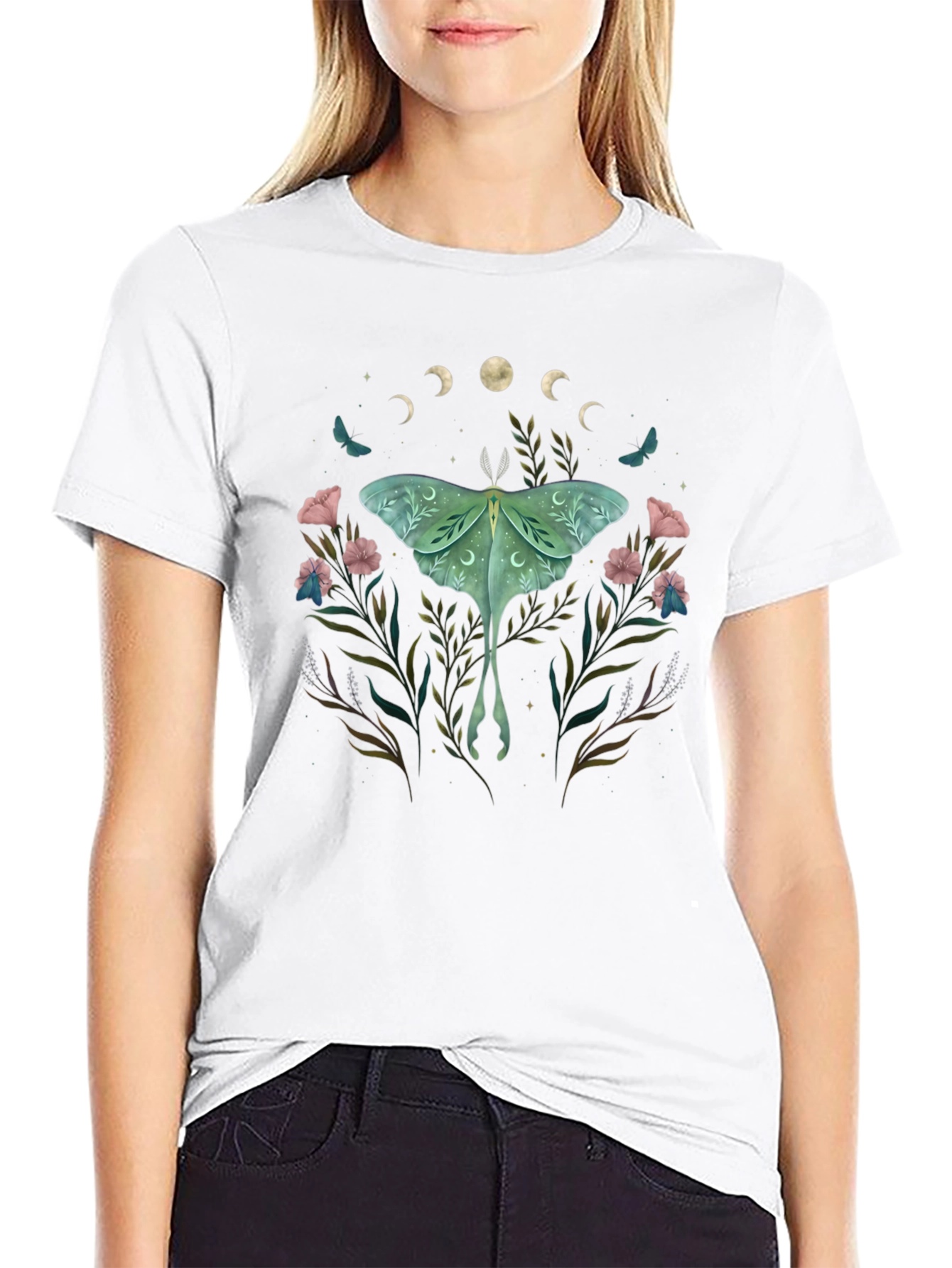 Luna Moth Floral T-Shirt