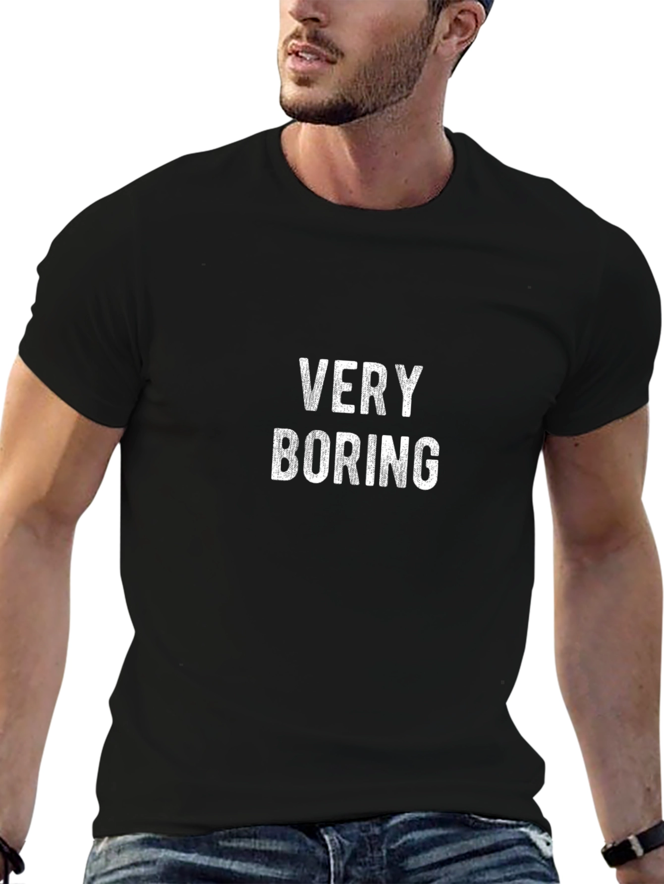 Very Boring Graphic T-Shirt - Black Cotton Tee
