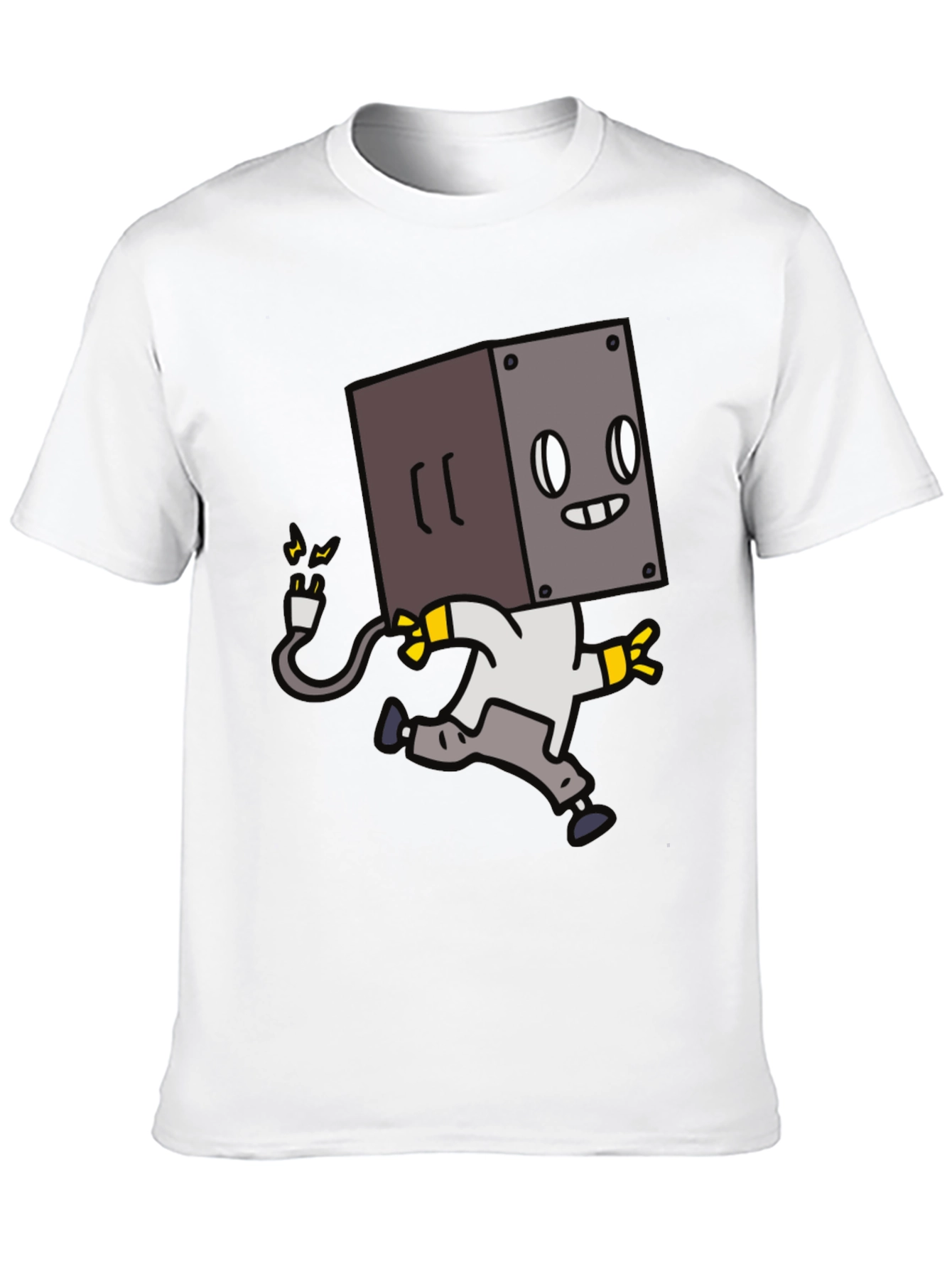 Robot Box Head Black T-Shirt - Fun Graphic Tee