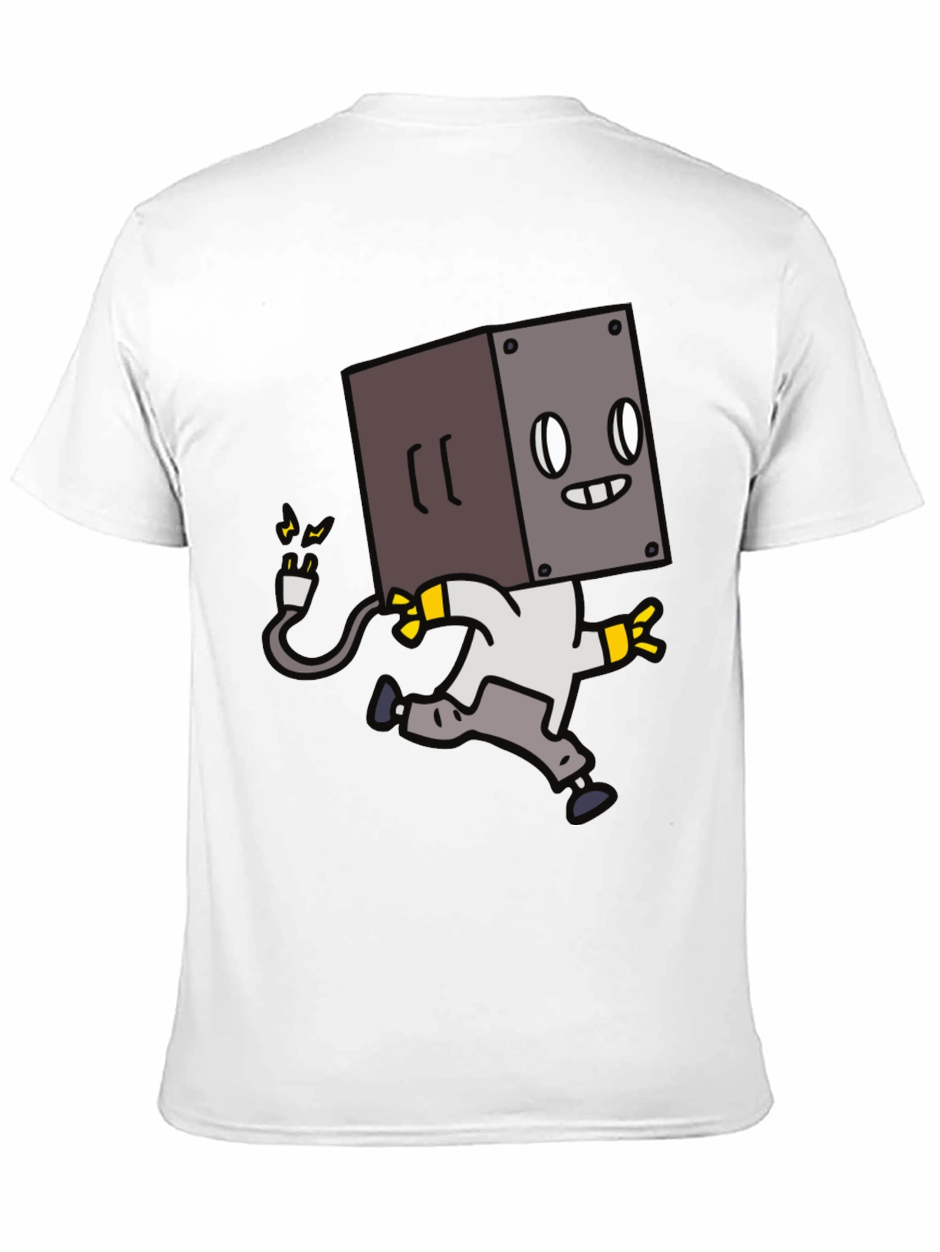 Robot Box Head Black T-Shirt - Fun Graphic Tee