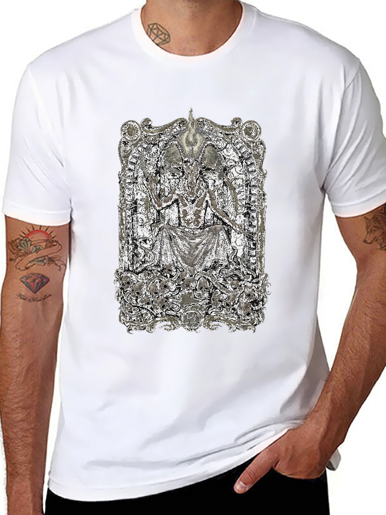 Occult Baphomet Graphic Black Tee