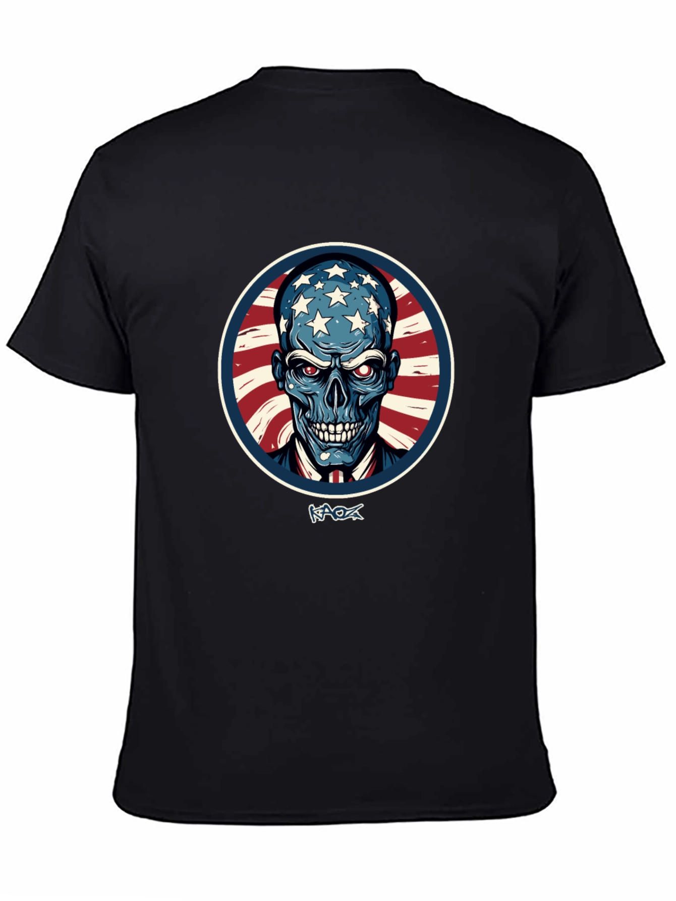 American Patriot Skull Graphic T-Shirt