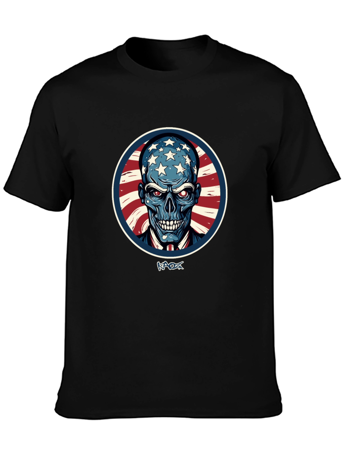 American Patriot Skull Graphic T-Shirt
