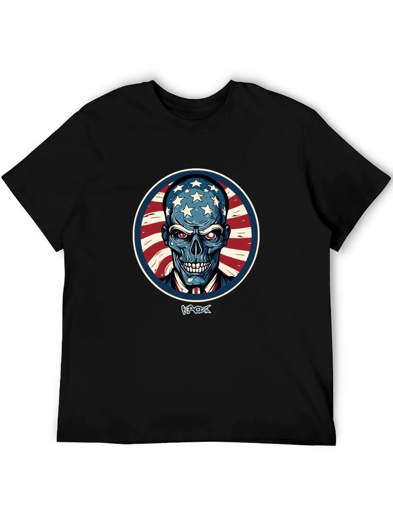 American Patriot Skull Graphic T-Shirt