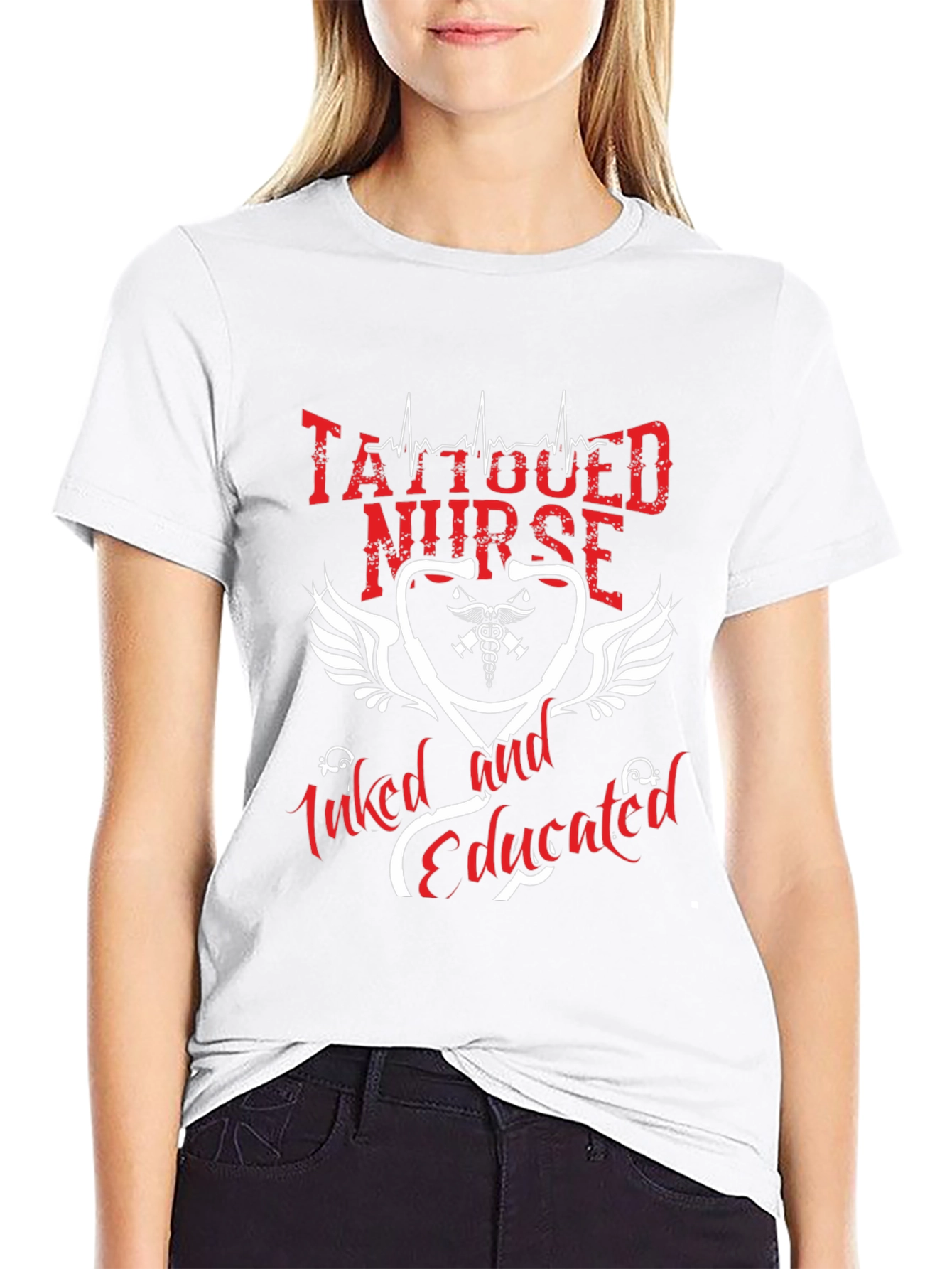 Tattooed Nurse T-Shirt - Inked & Educated Design