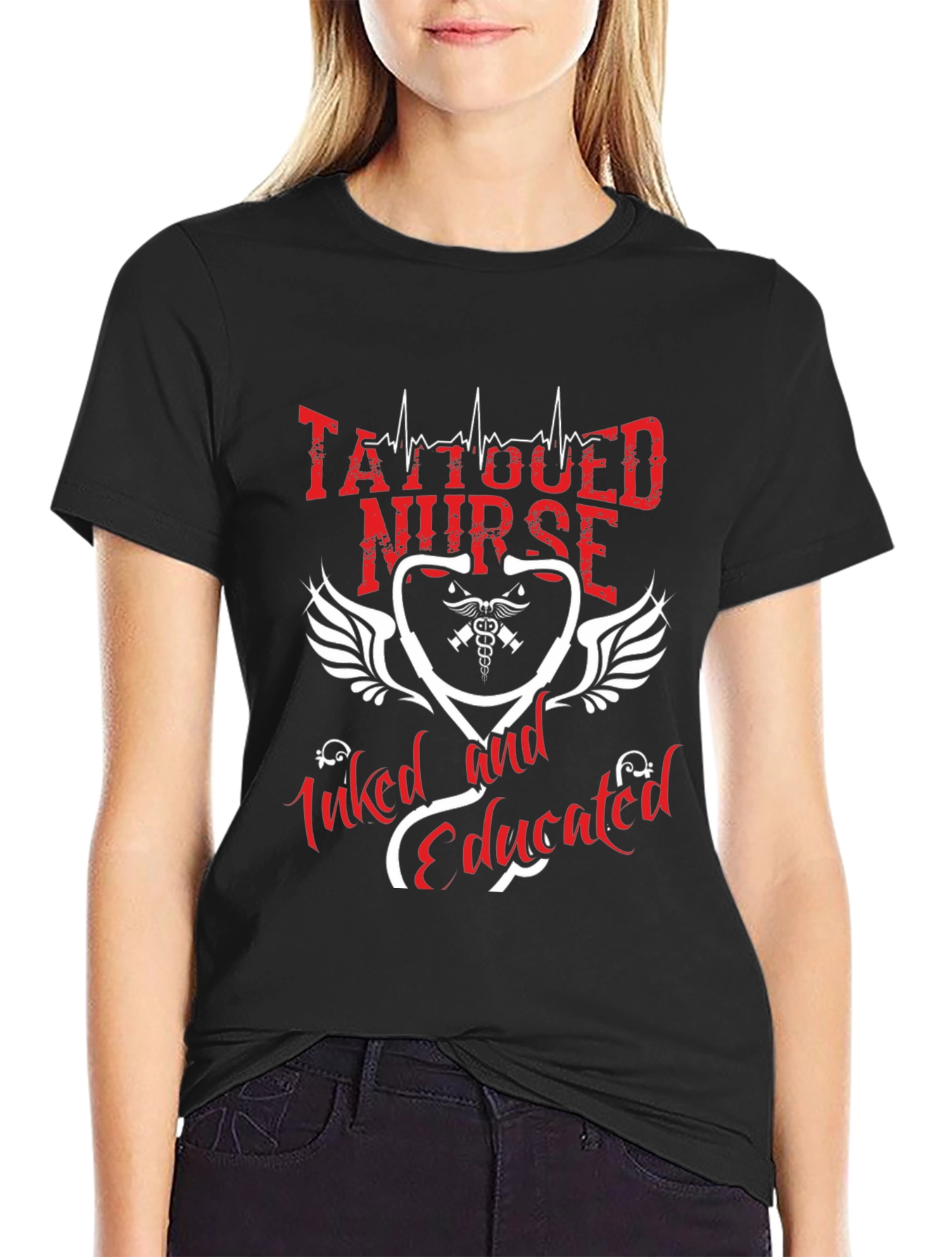 Tattooed Nurse T-Shirt - Inked & Educated Design