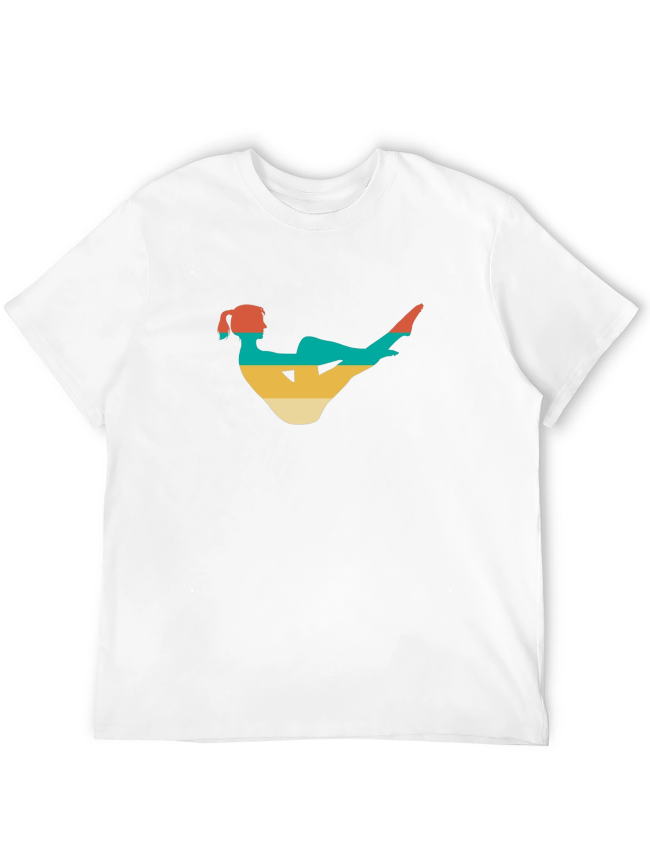 Retro Yoga Pose Black T-Shirt