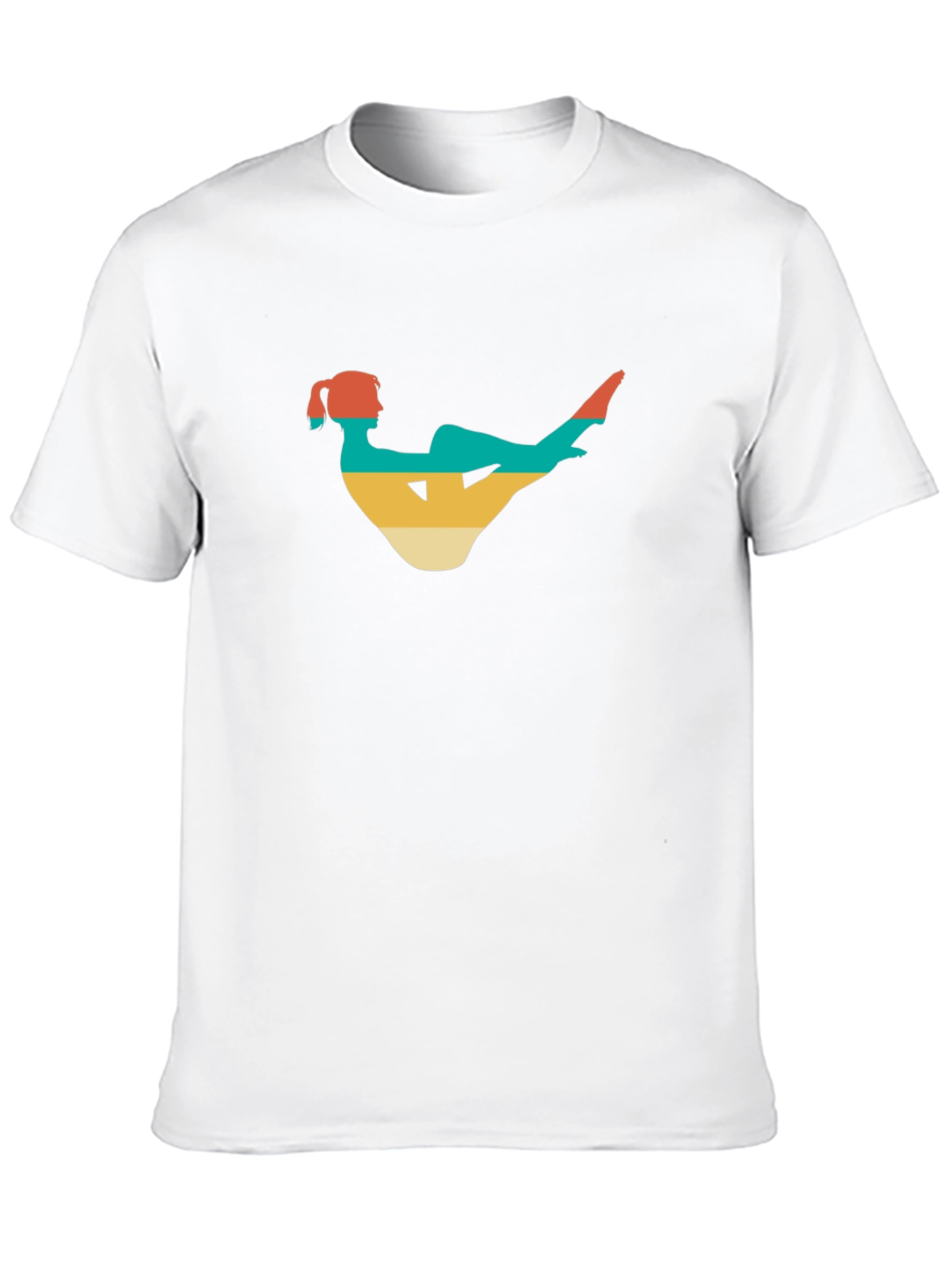Retro Yoga Pose Black T-Shirt