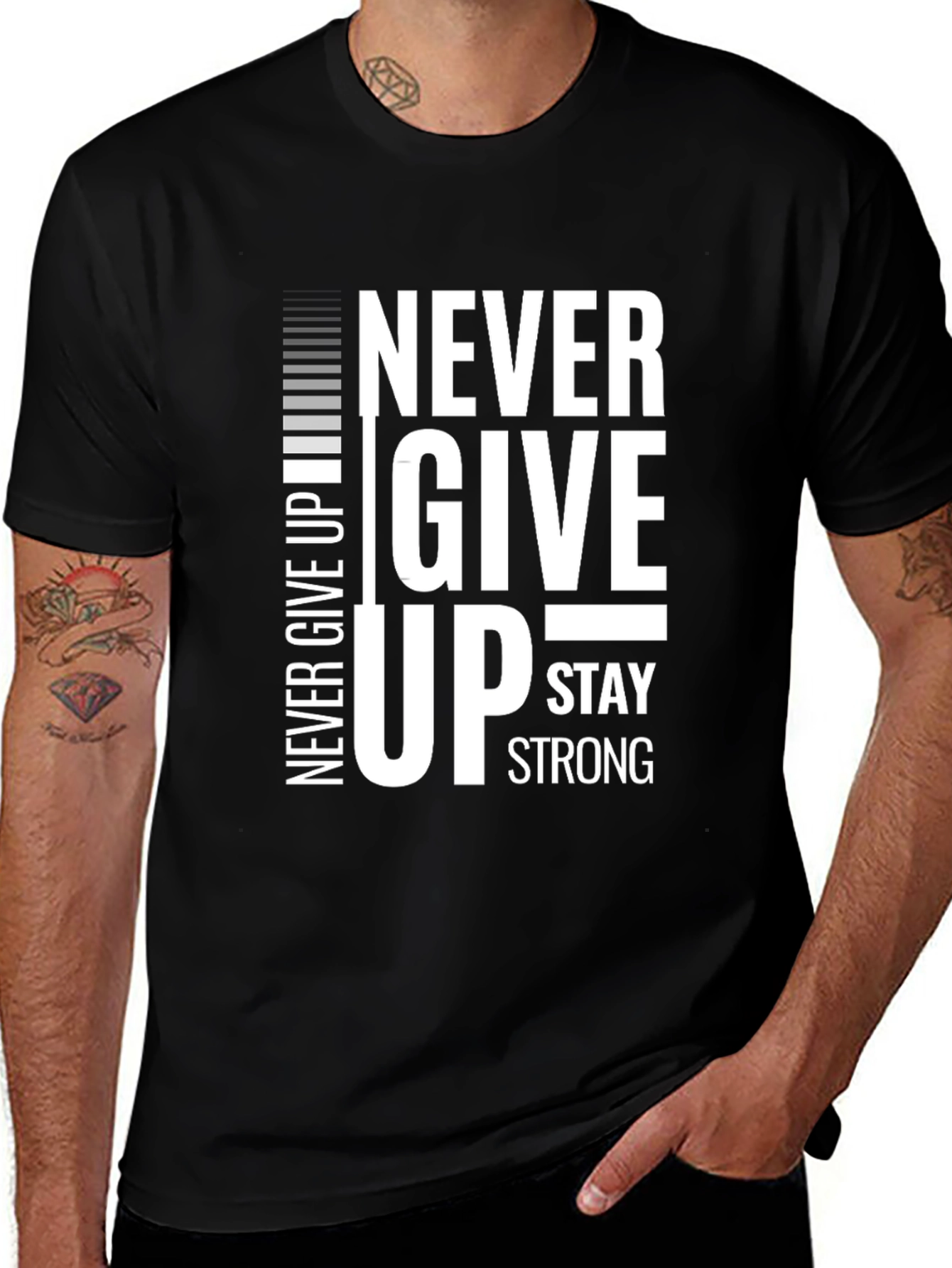 Motivational Never Give Up Graphic T-Shirt