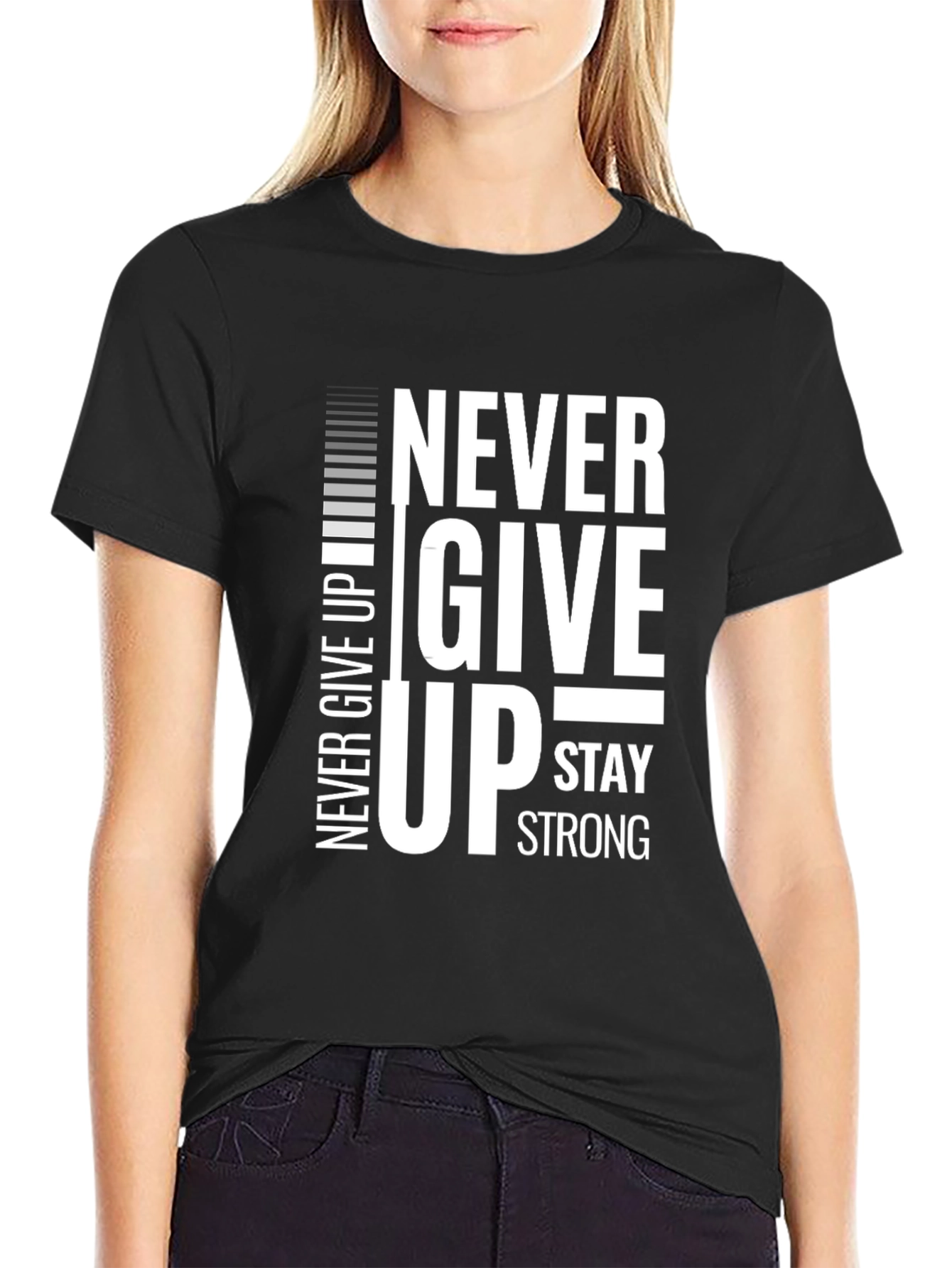 Motivational Never Give Up Graphic T-Shirt