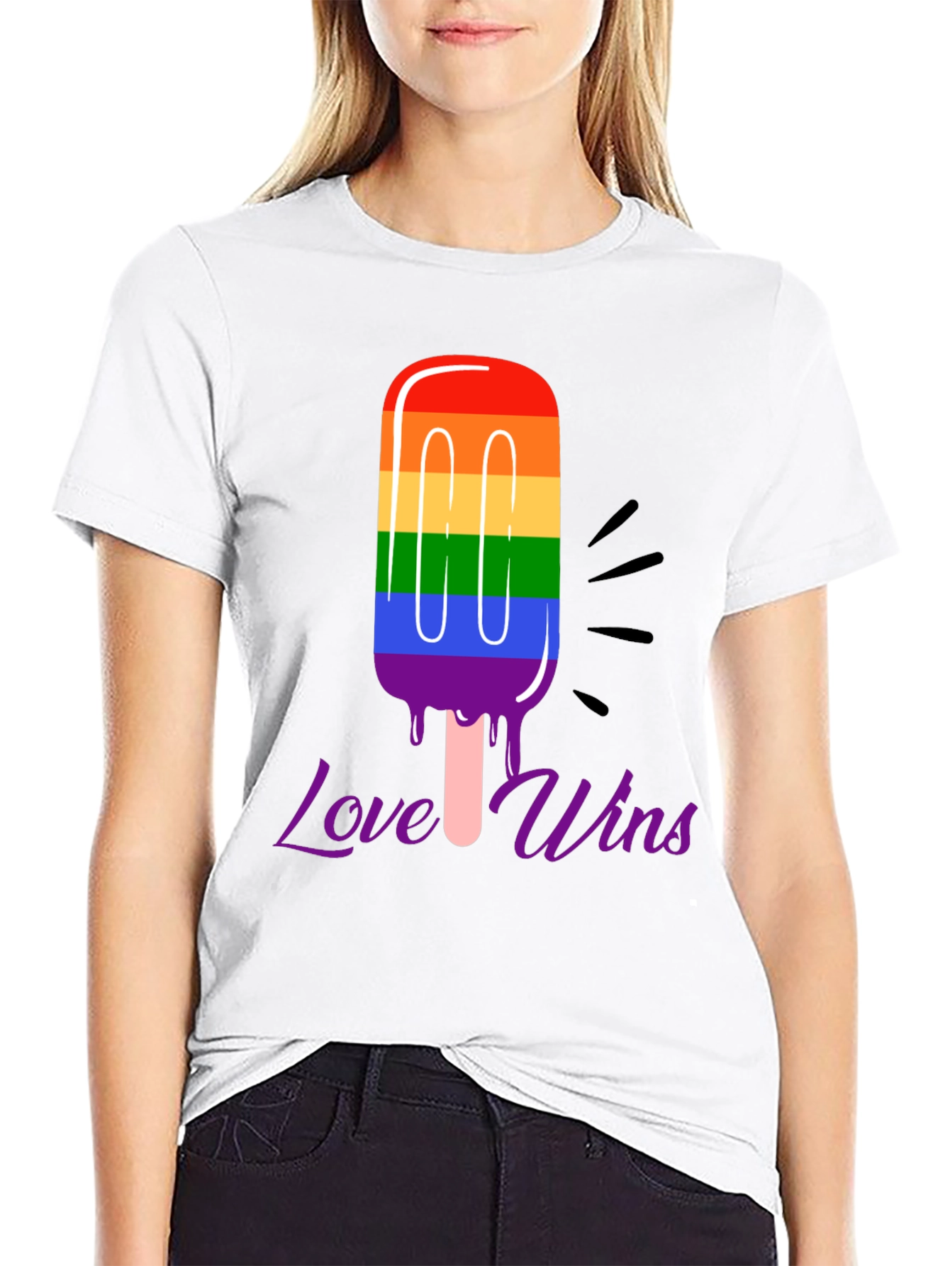Love Wins LGBTQ Pride Popsicle Graphic Tee