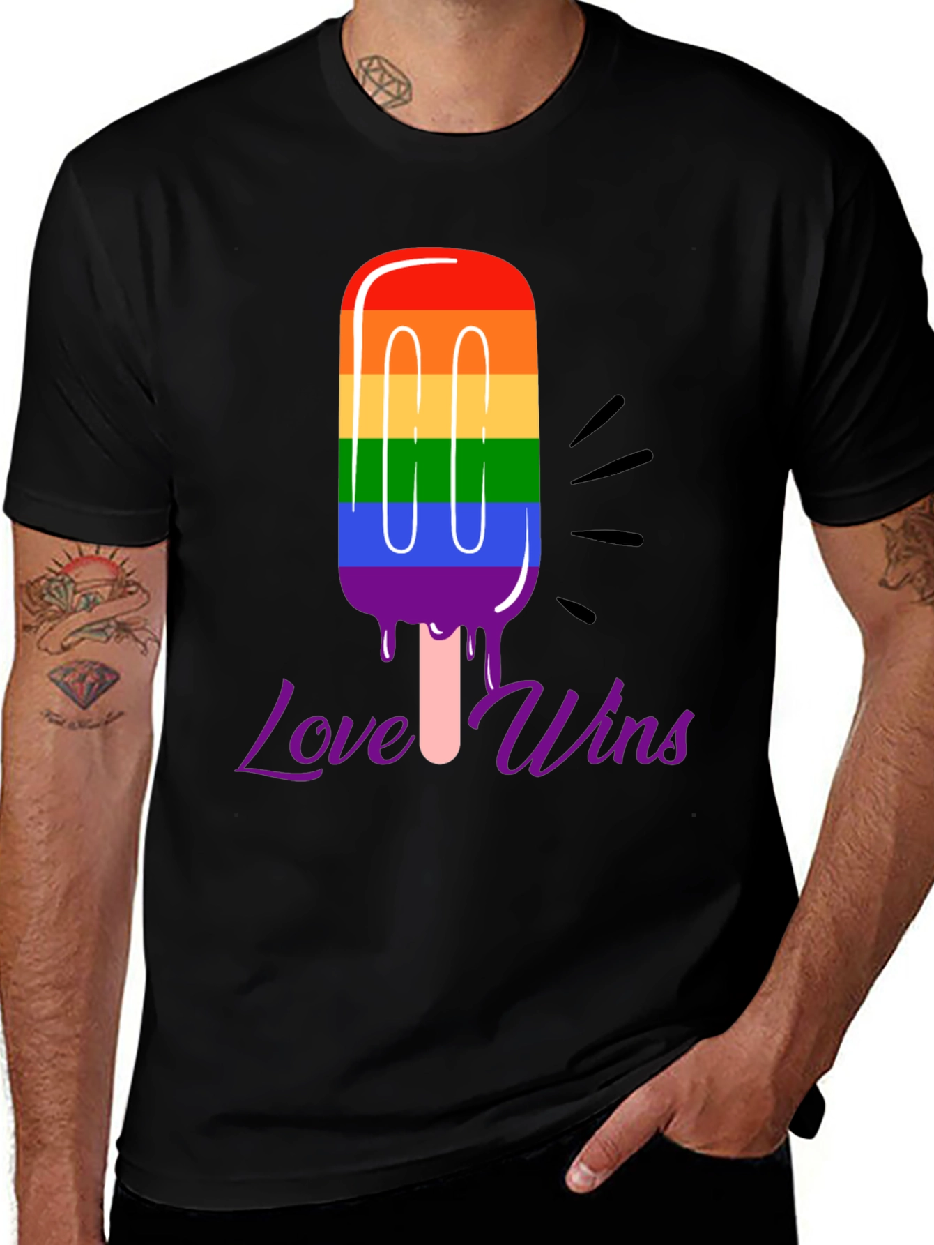Love Wins LGBTQ Pride Popsicle Graphic Tee
