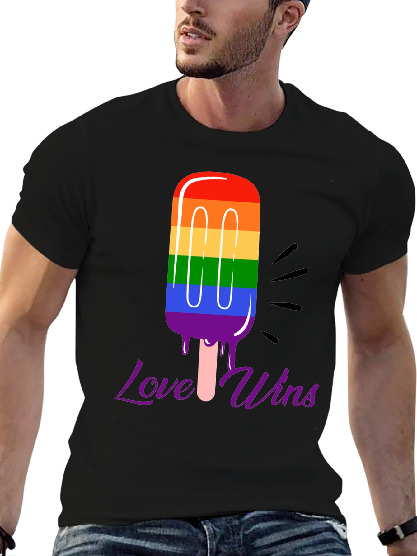 Love Wins LGBTQ Pride Popsicle Graphic Tee