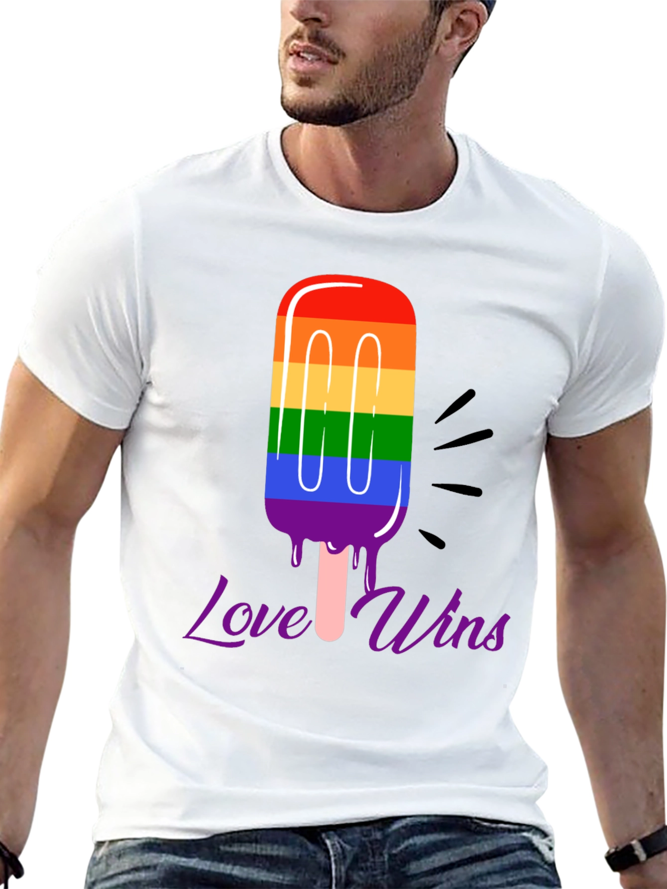 Love Wins LGBTQ Pride Popsicle Graphic Tee