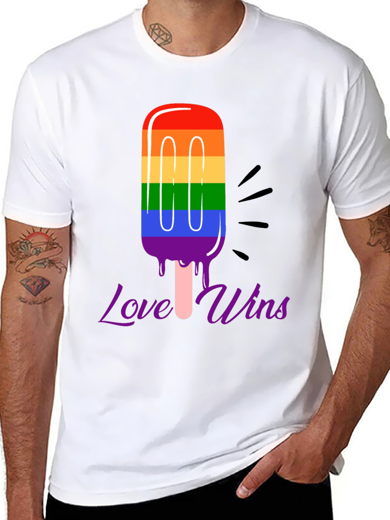 Love Wins LGBTQ Pride Popsicle Graphic Tee