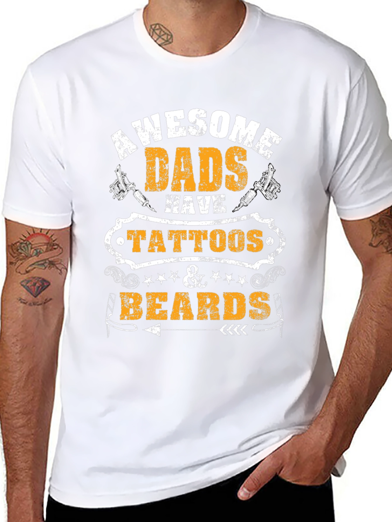 Awesome Dads Tattoos & Beards T-Shirt