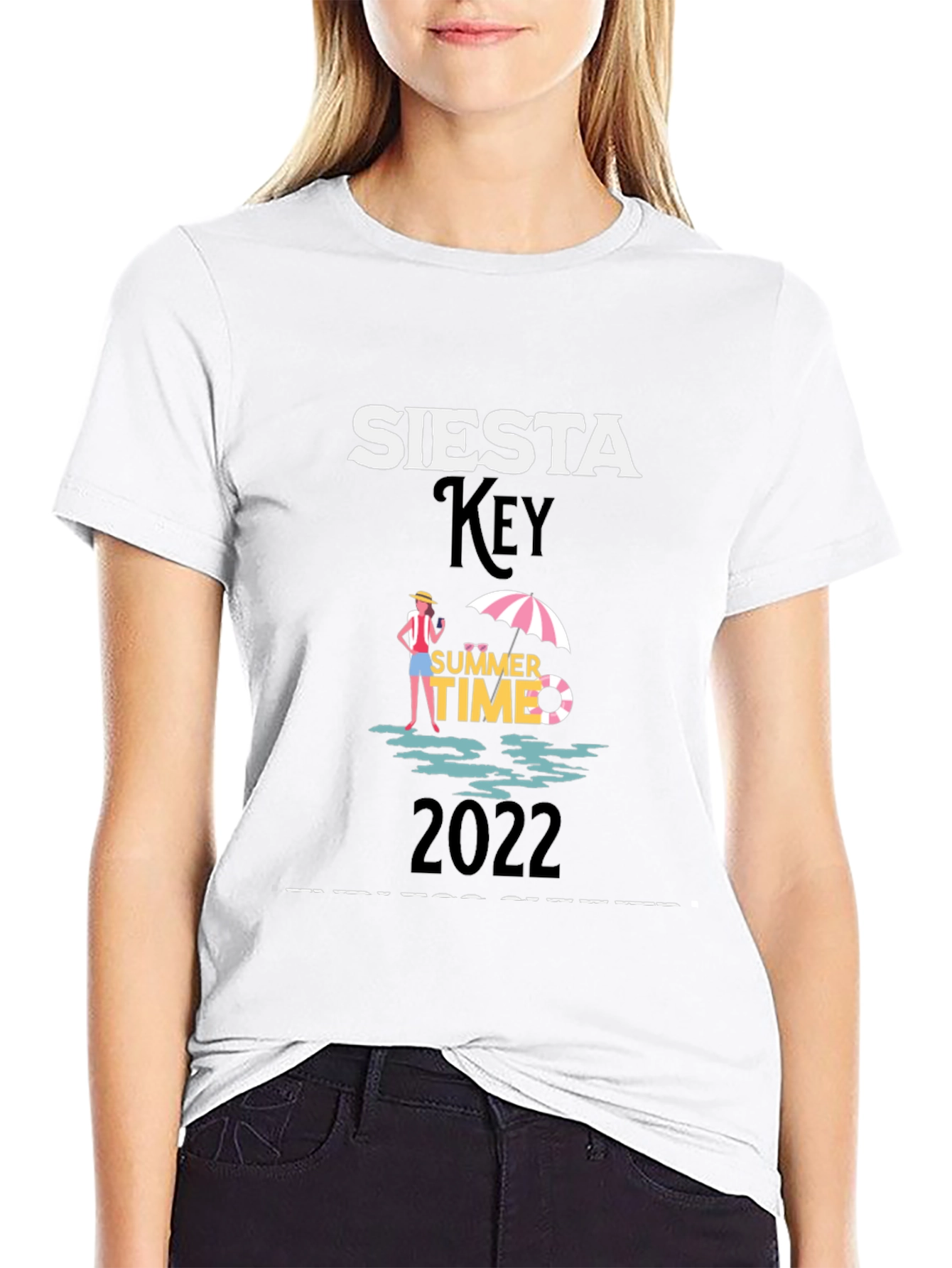 Siesta Key Summer Time 2022 Black T-Shirt