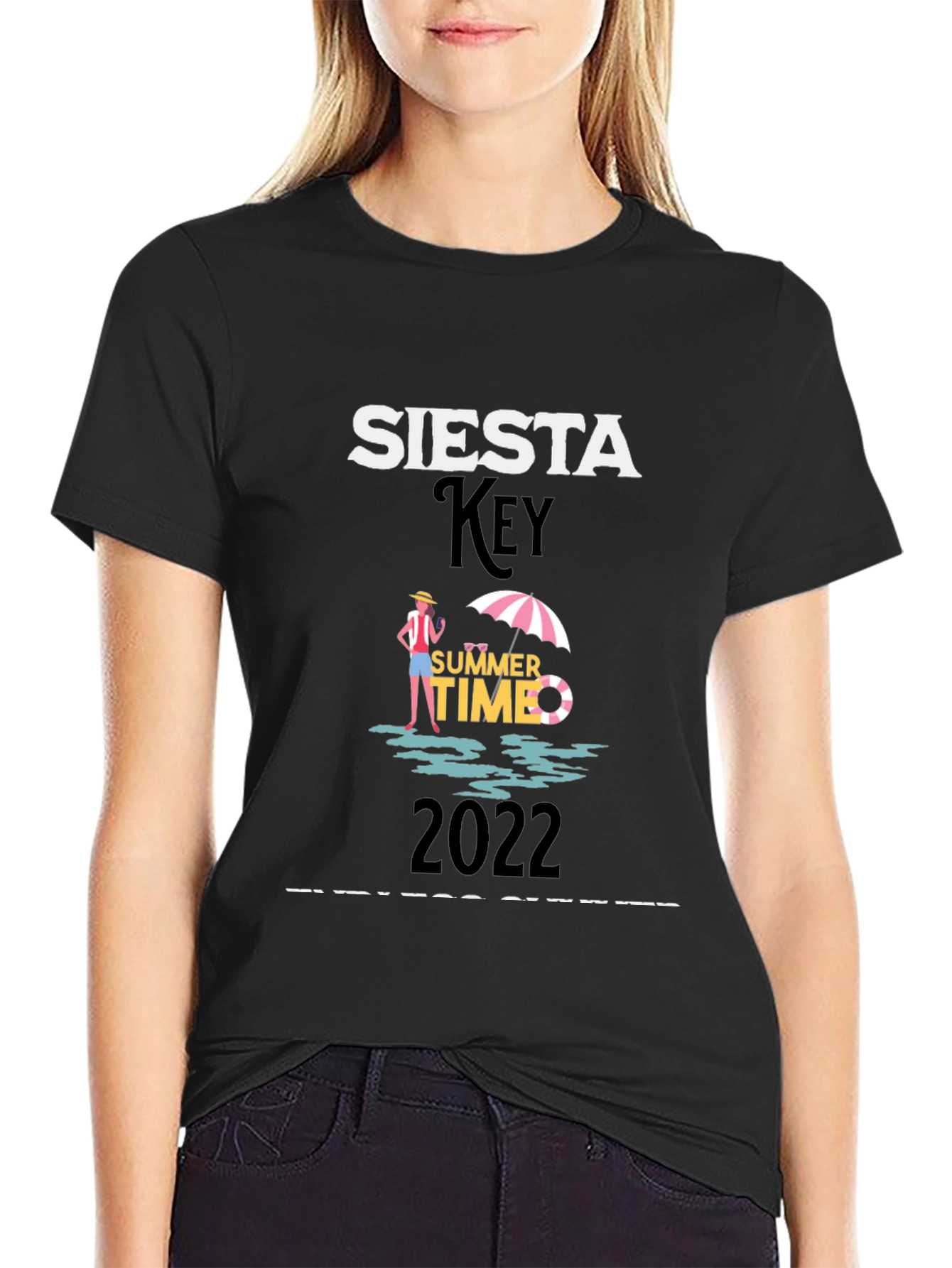 Siesta Key Summer Time 2022 Black T-Shirt