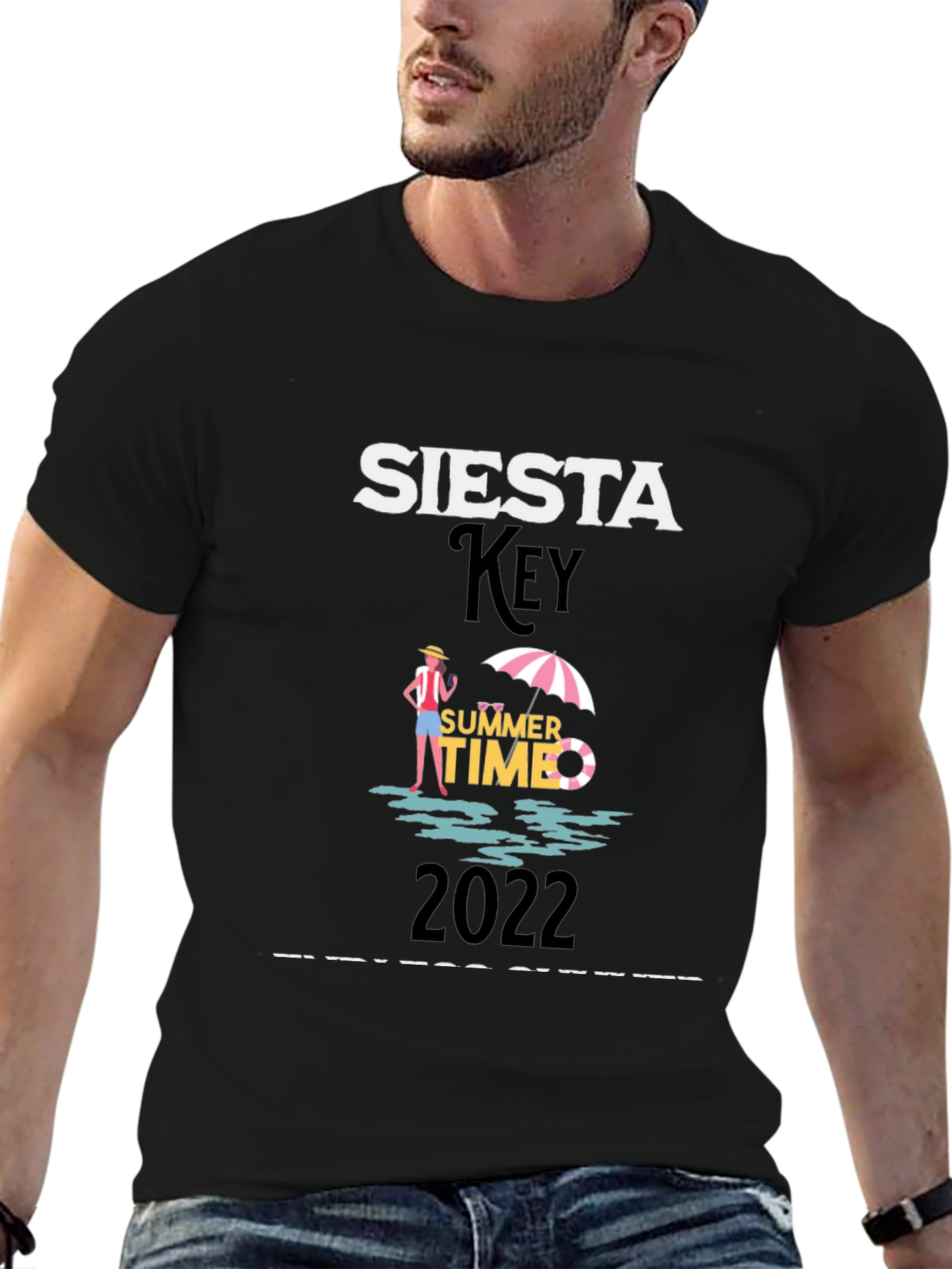 Siesta Key Summer Time 2022 Black T-Shirt