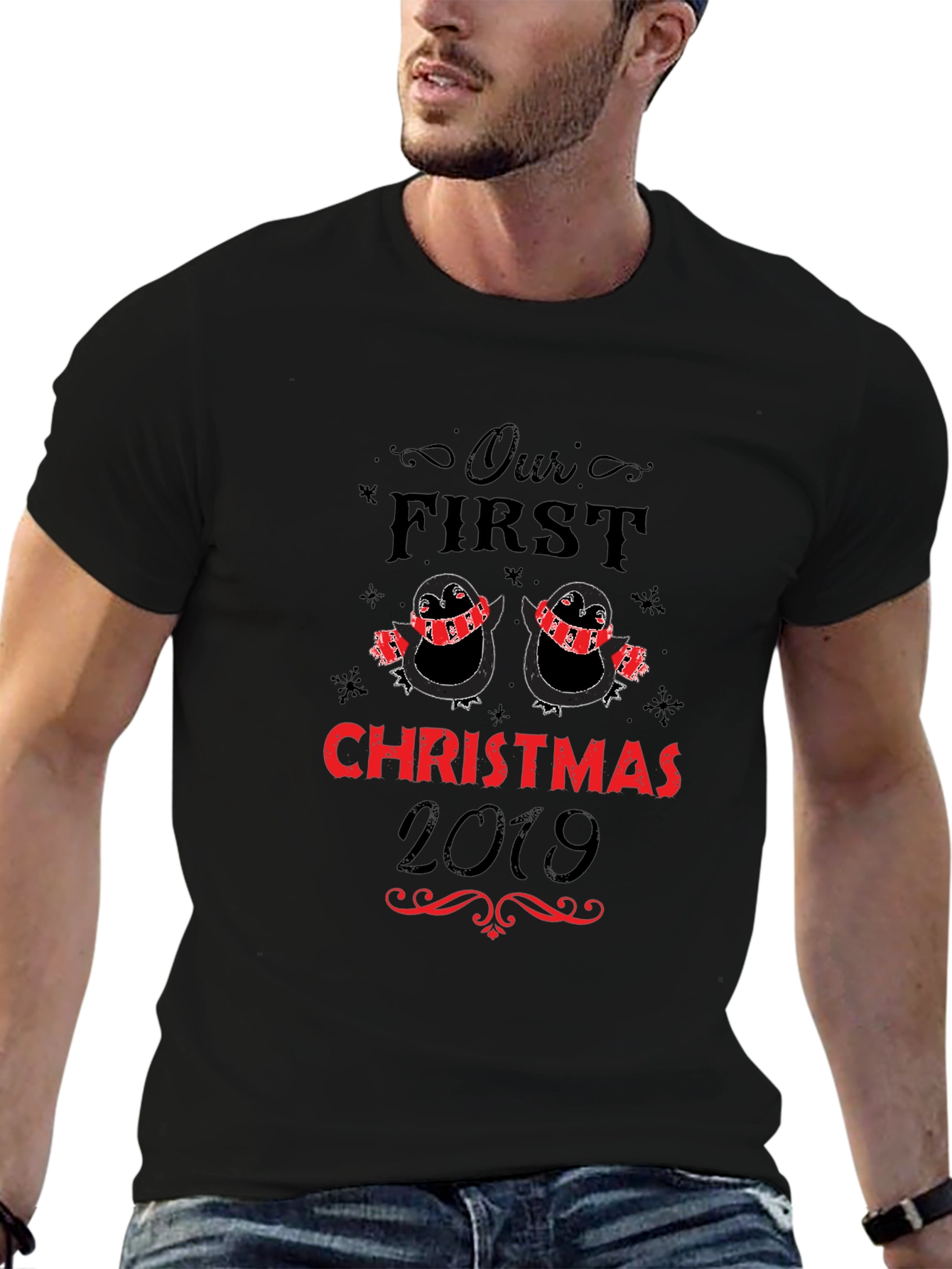 Our First Christmas 2019 Penguin Couple T-Shirt